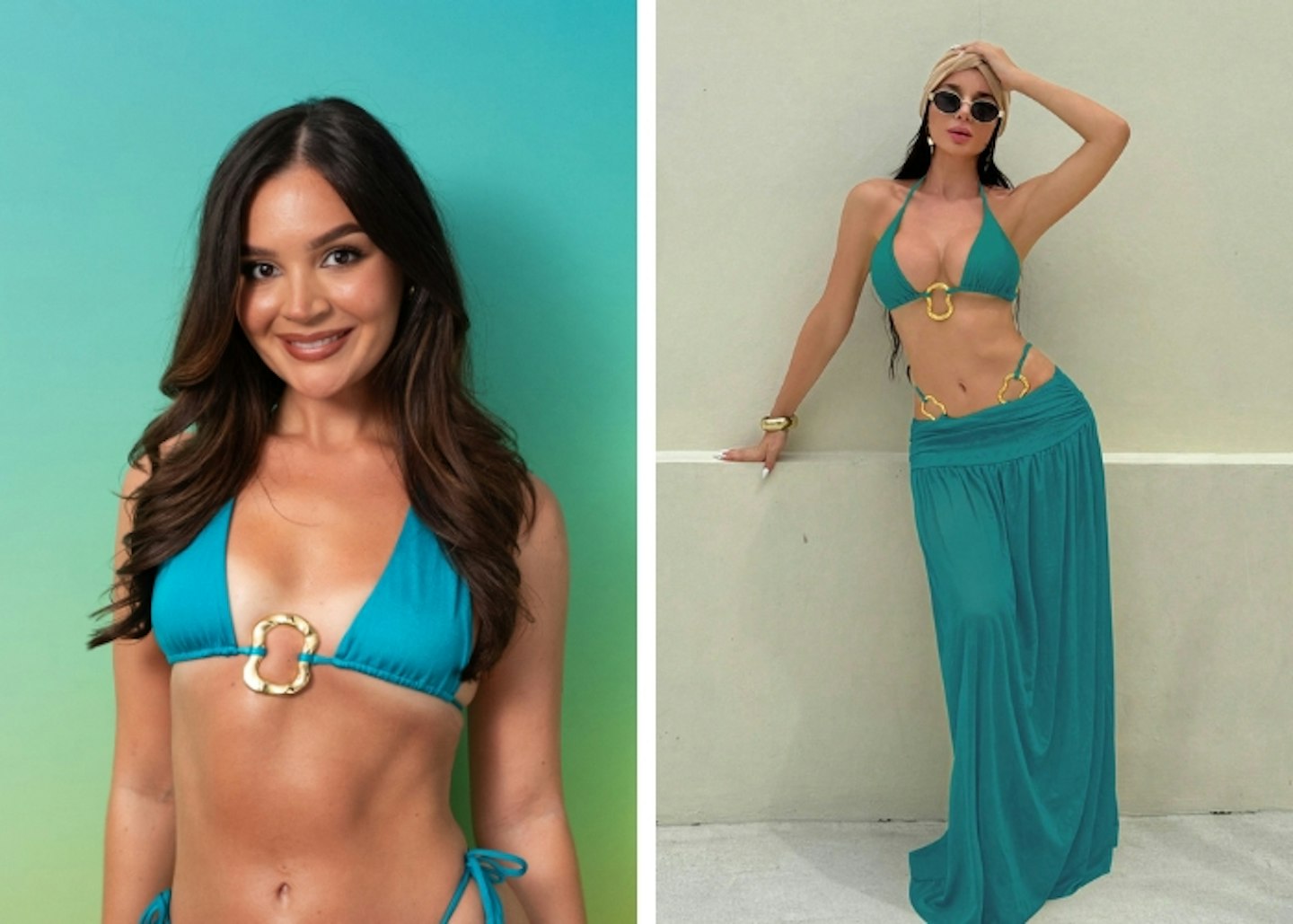 Emily's blue ring detail bikini