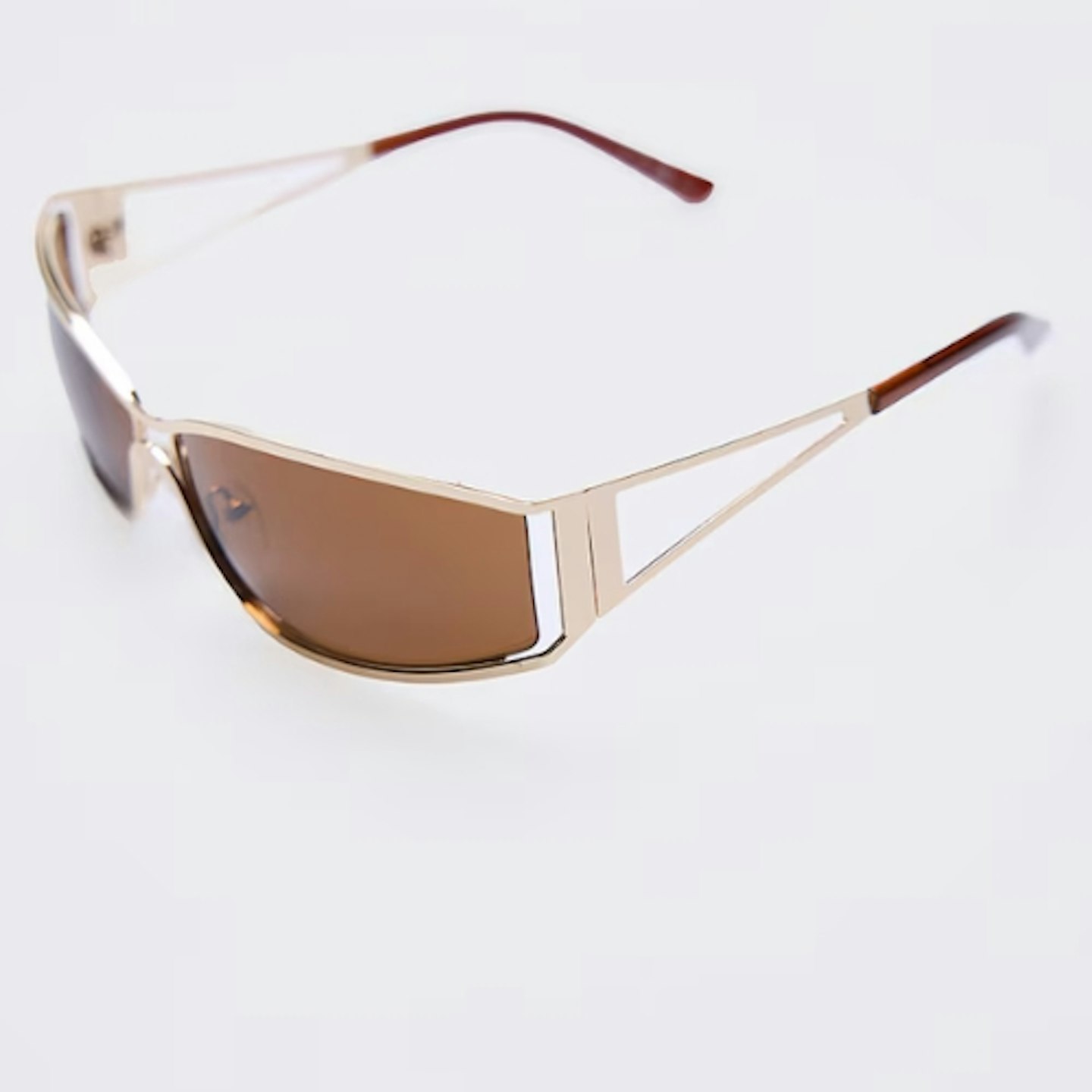 PrettyLittleThing Gold Trim Frame Visor Sunglasses
