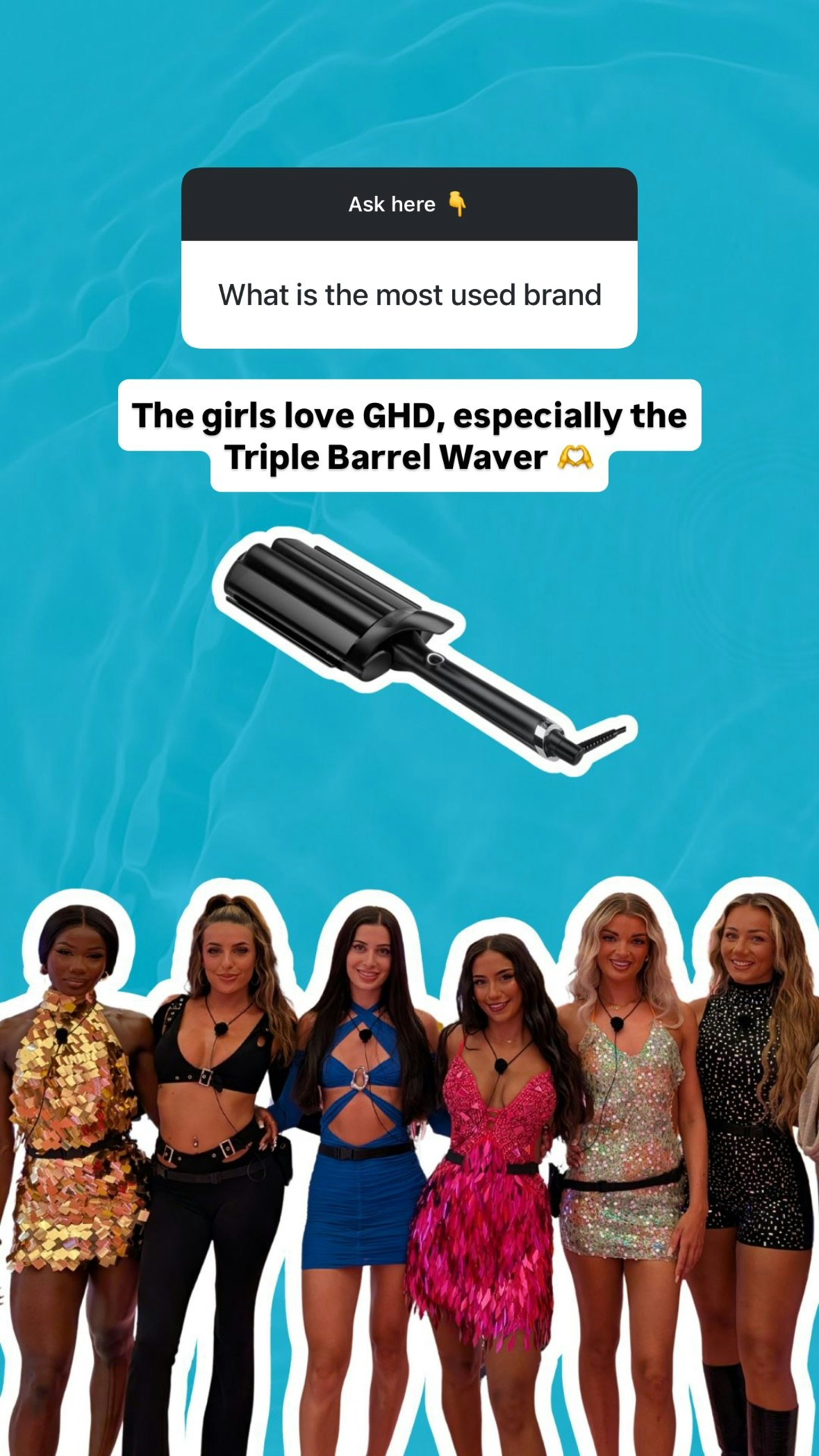 Boots revealed on Instagram the Love Island girls are loving the ghd Triple Barrel Hair Waver