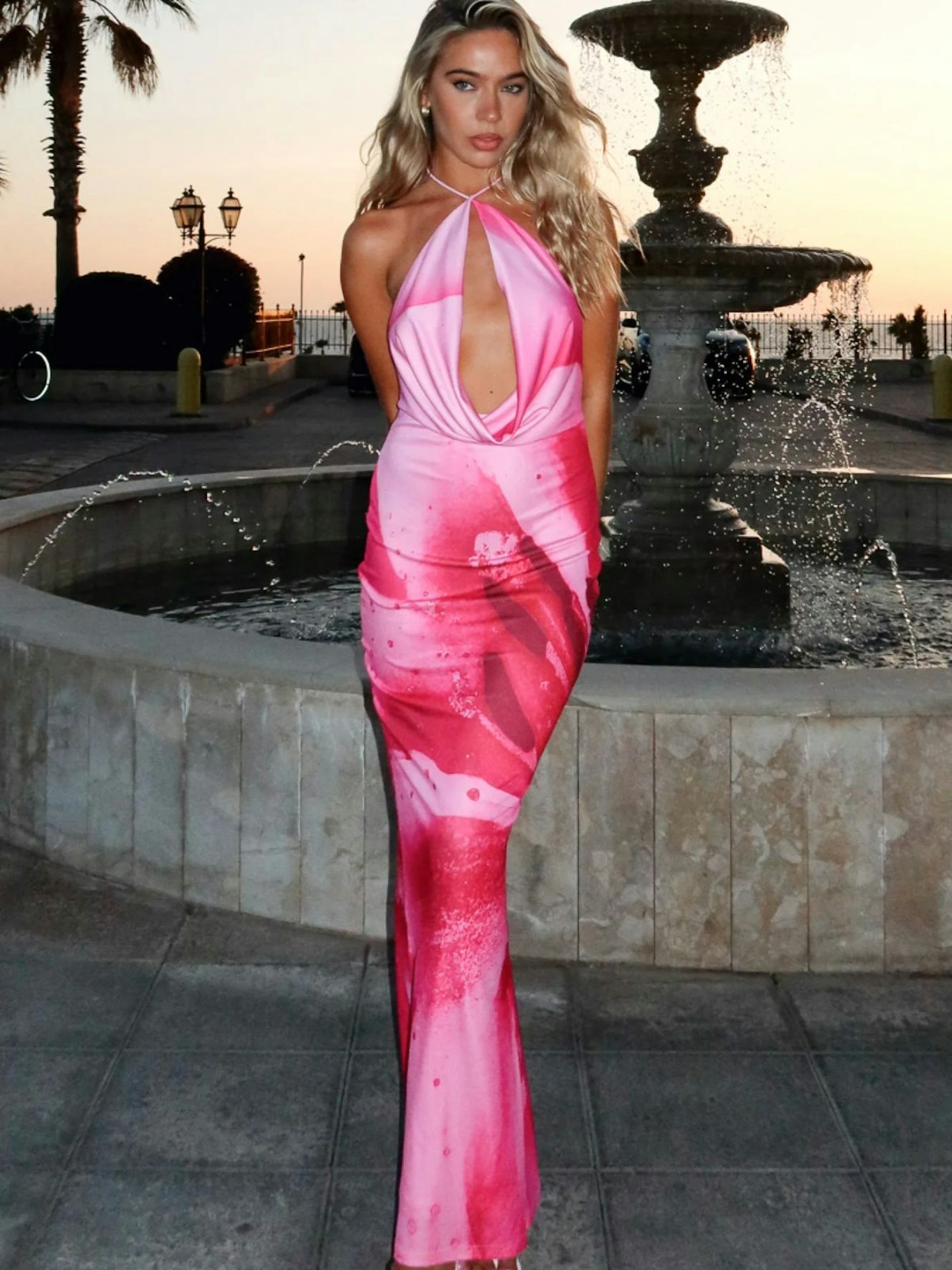 White Fox Dancing in Ibiza Blush Bloom Maxi Dress