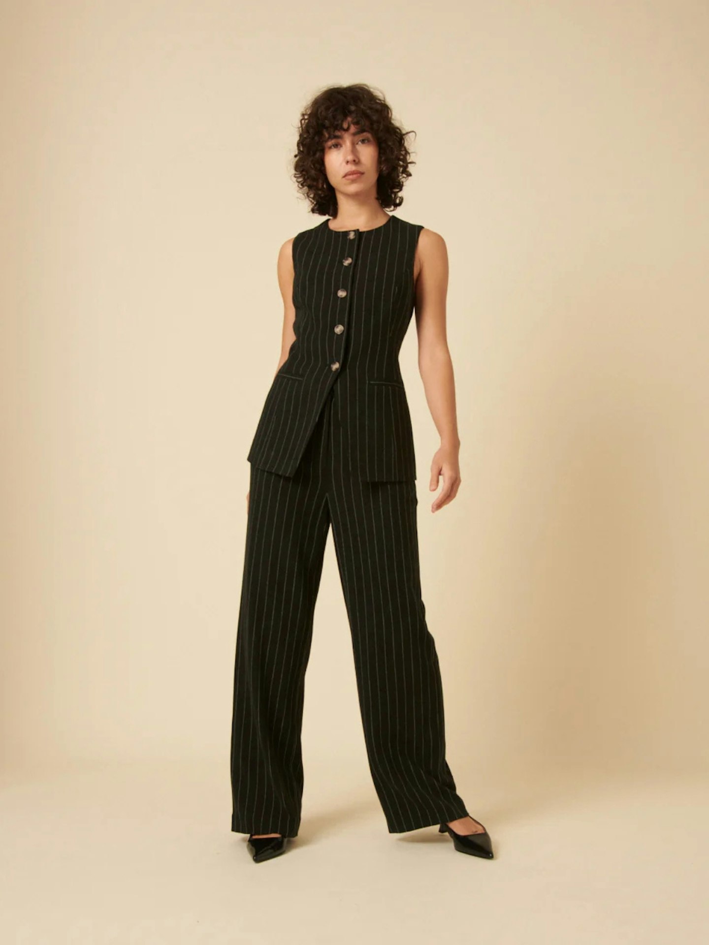 Nobody's Child Black Pinstripe Tailored Waistcoat