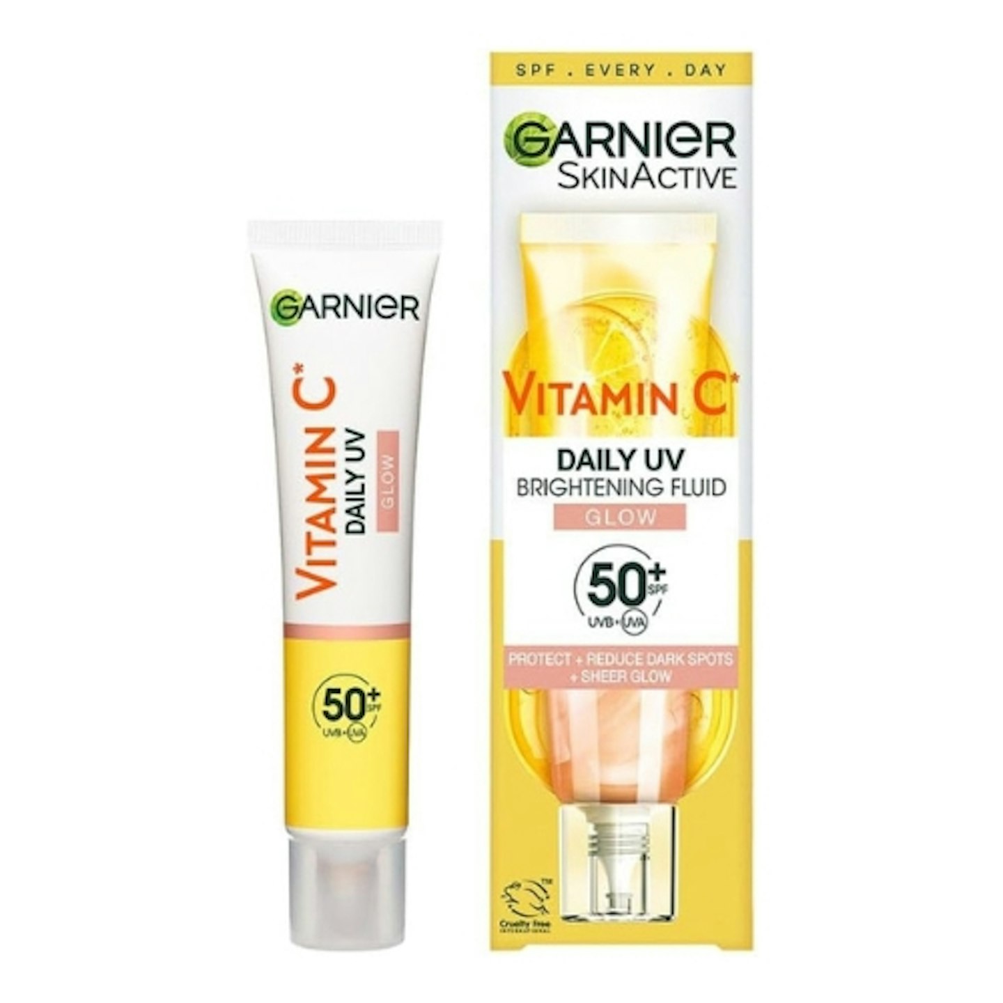 SHOP: Garnier Vitamin C Daily UV Brightening Fluid Sheer Glow, SPF50+