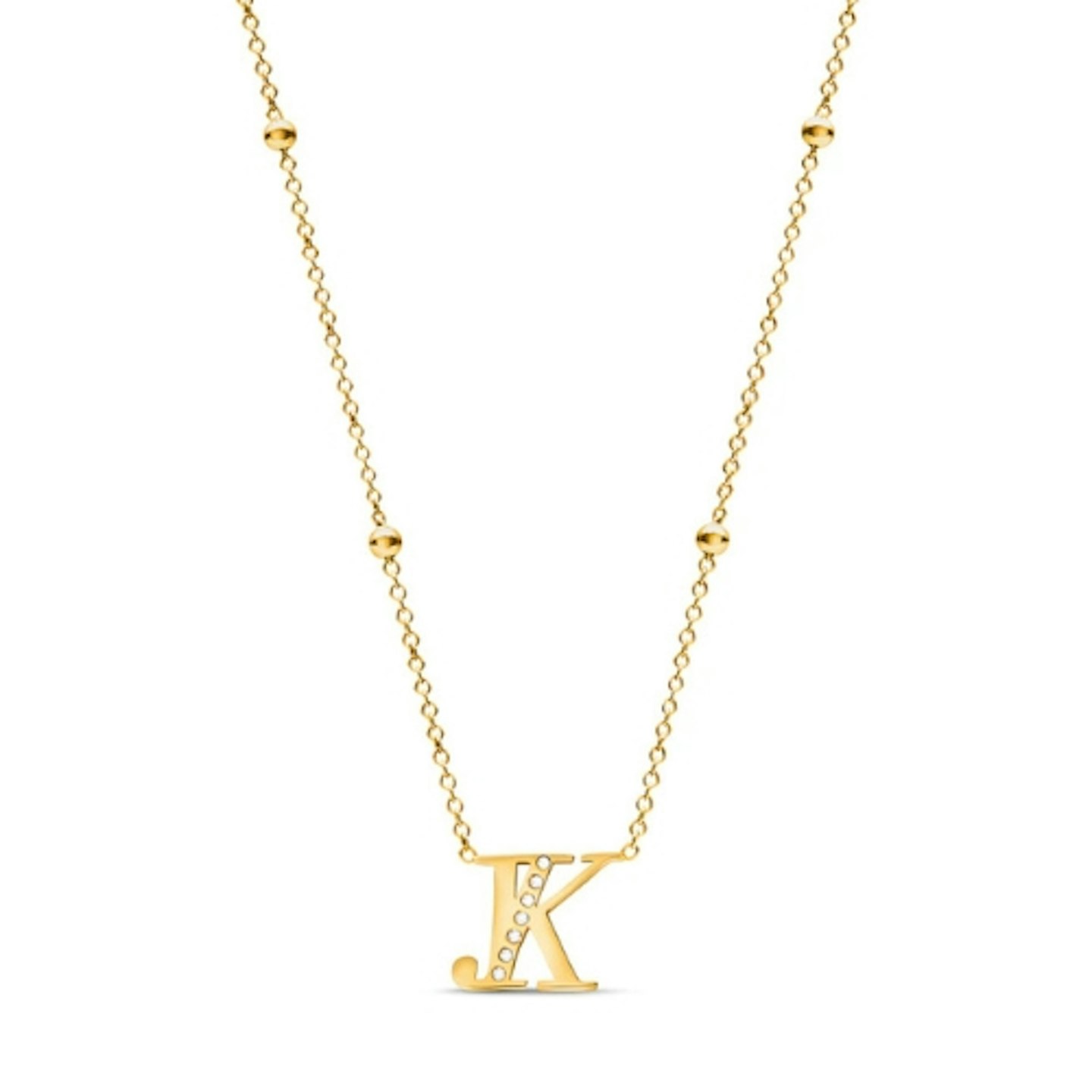 Abbott Lyon Double Initial Crystal Necklace (Gold)