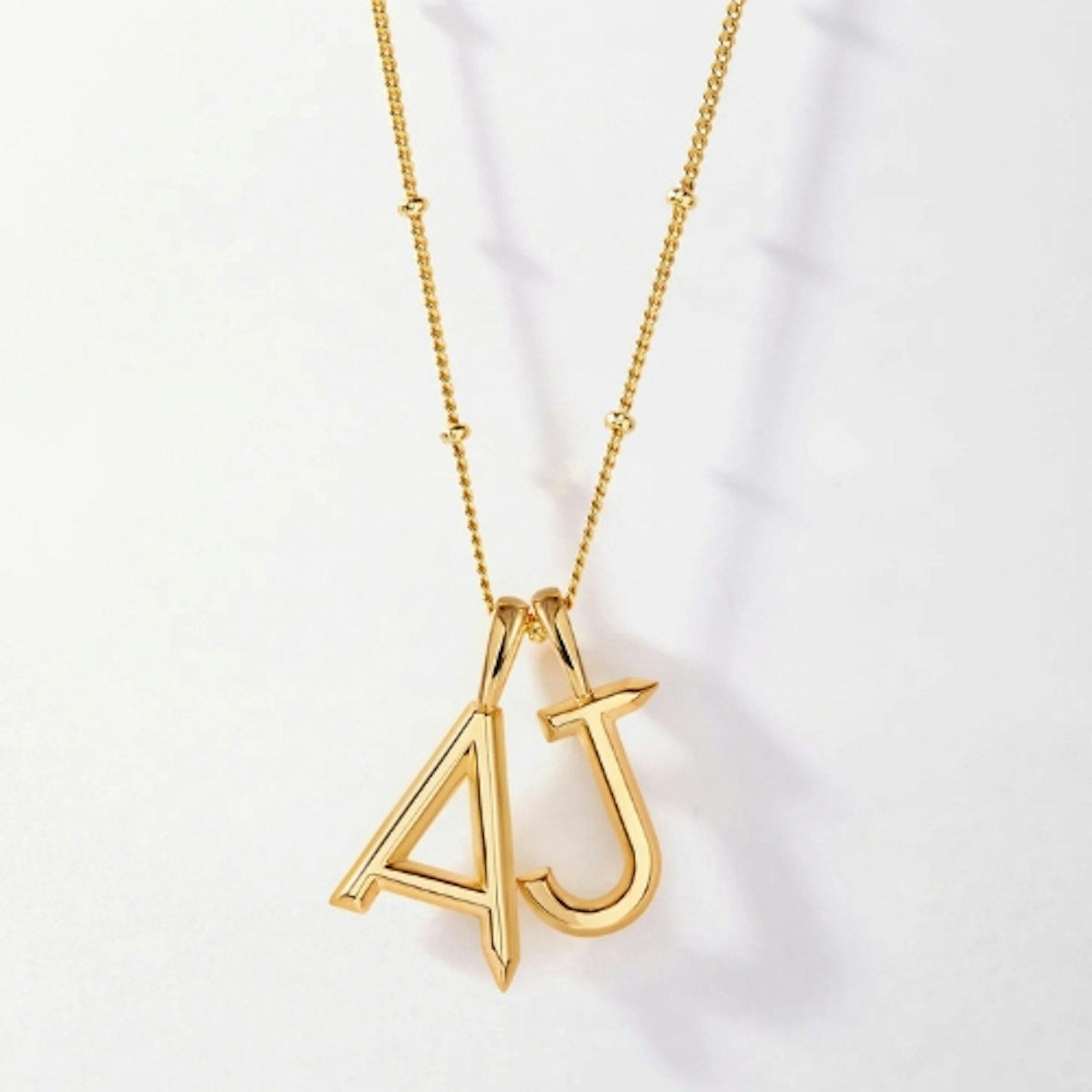 Edge Of Ember Double Initial Necklace - Gold