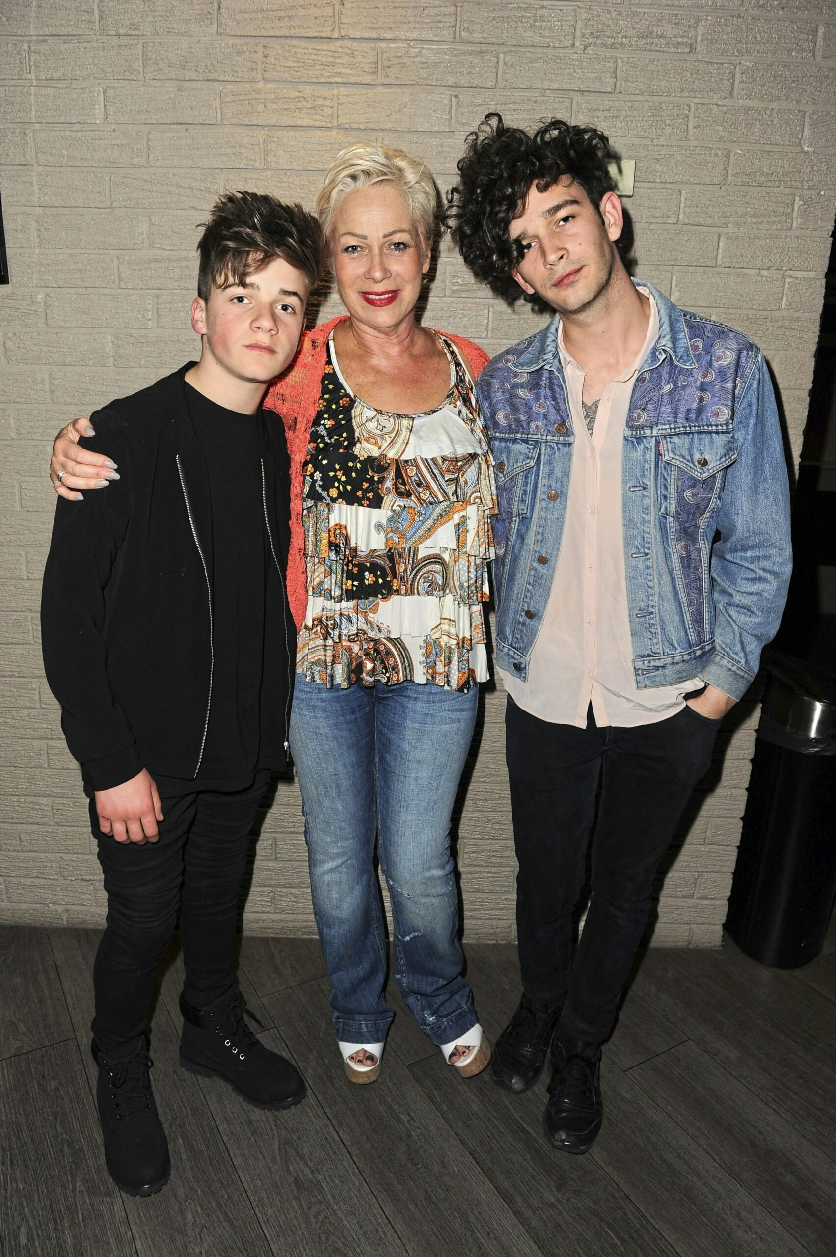 Denise Welch with sons Louis (L) and Matty (R)
