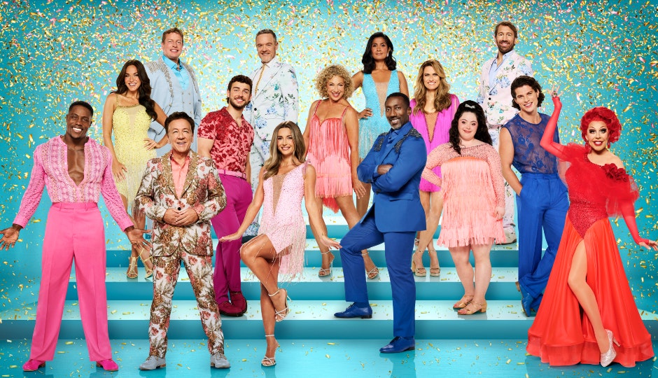 Strictly 2025 contestants: Harry Aikines-Aryeetey, Vicky Pattison, Thomas Skinner, Ross King, George Clarke, Stefan Dennis, Dani Dyer, Alex Kingston, Balvinder Sopal, Jimmy Floyd Hasselbaink, Karen Carney, Ellie Goldstein, Chris Robshaw, Lewis Cope & La Voix
