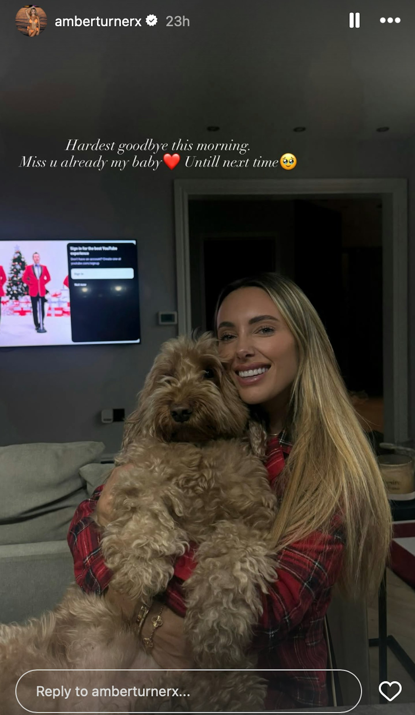 Amber Turner posts 'hardest goodbye' ahead of TOWIE Xmas