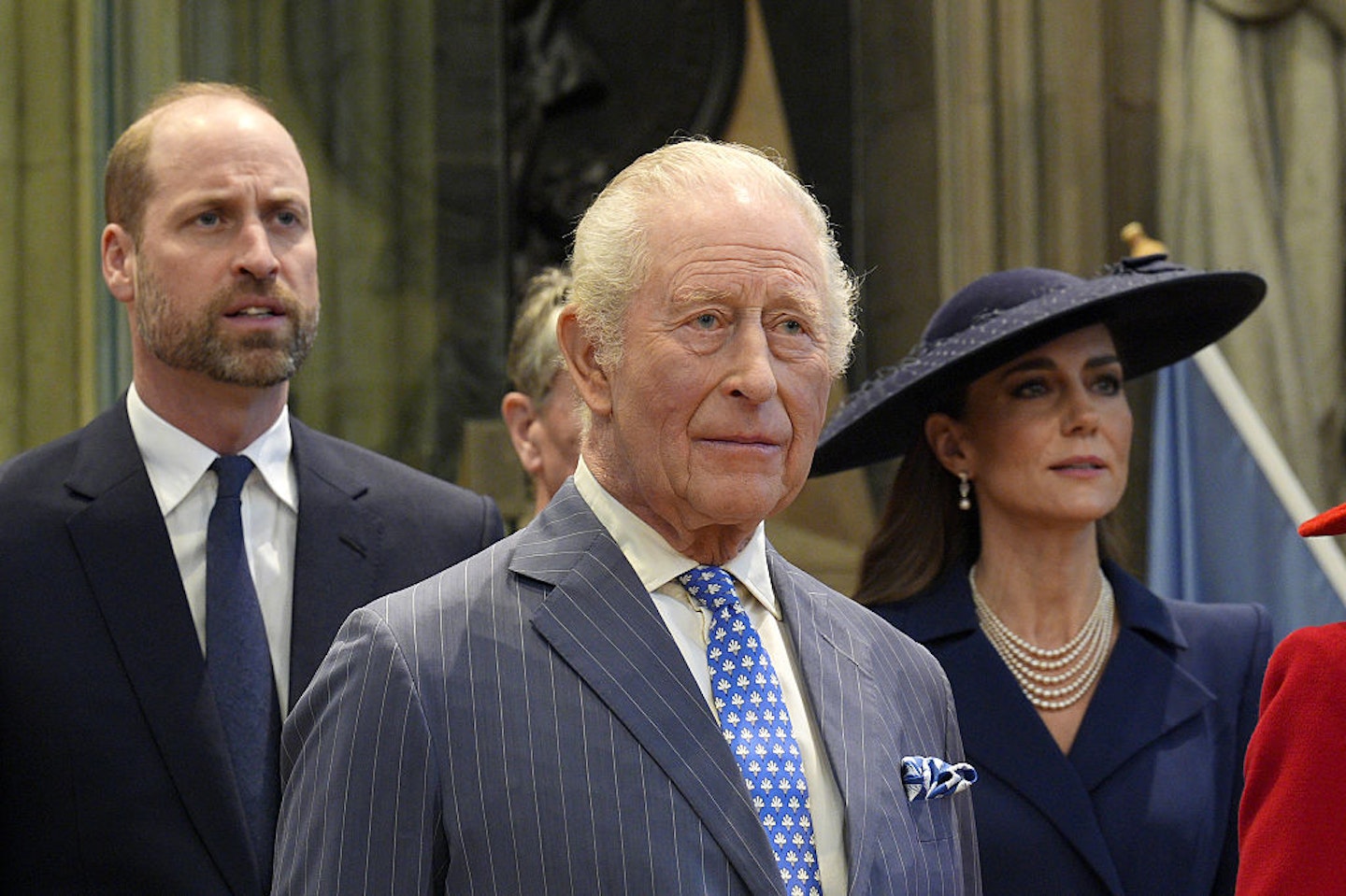 Catherine, Princess of Wales, Prince William, Prince of Wales and King Charles III during the 2026 Commonwealth Day Service at Westminster Abbey