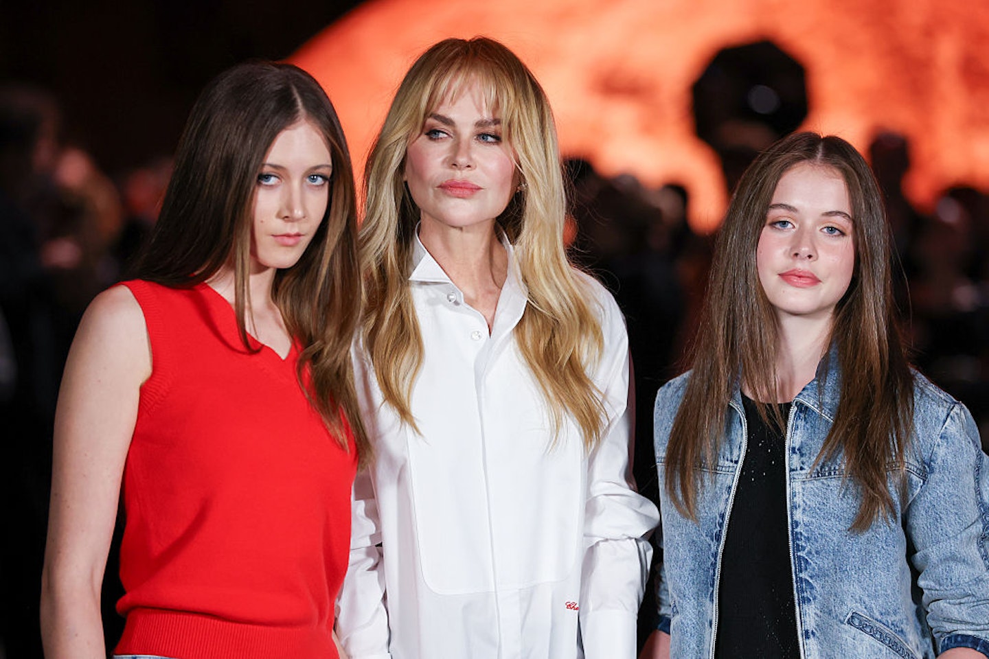 Sunday Rose Kidman Urban, Nicole Kidman and Faith Margaret Kidman-Urban attend the Chanel Womenswear Spring/Summer 2026 show as part of Paris Fashion Week