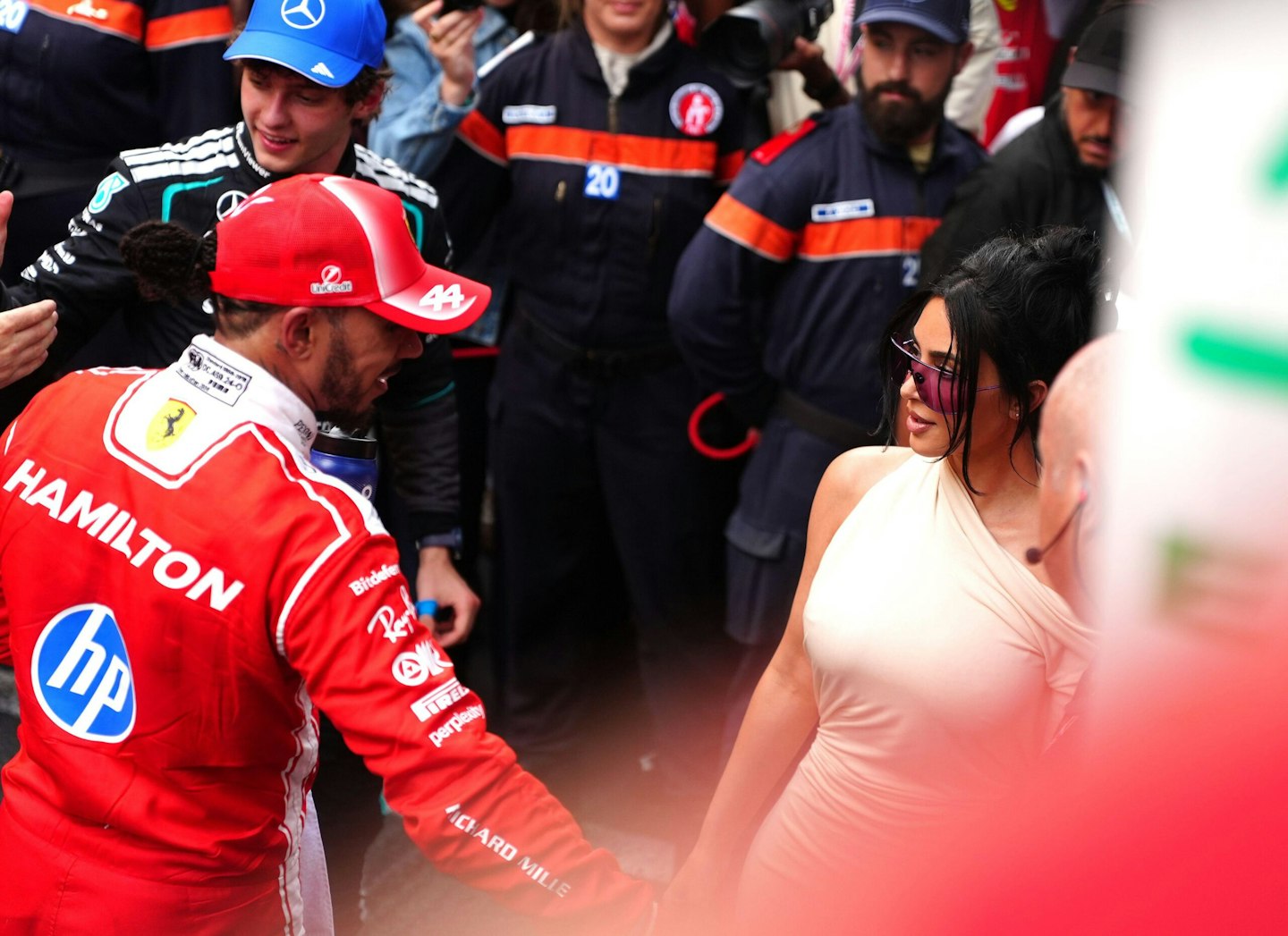 Lewis Hamilton (left) and Kim Kardashian after the Monaco Grand Prix at the Circuit de Monaco, Monte Carlo