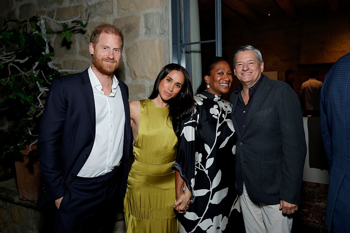 Prince Harry, Duke of Sussex, Meghan, Duchess of Sussex, Nicole Avant, and Ted Sarandos attend Netflix's BEEF season 2 Montecito Tastemaker at a private residence