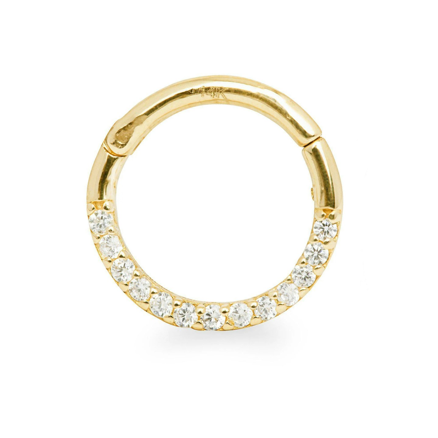 Diamond Pavé Daith Hoop 9k Gold