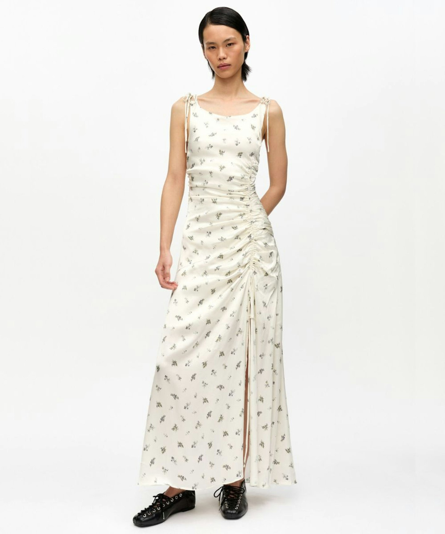 Ganni, Satin Gathered Dress