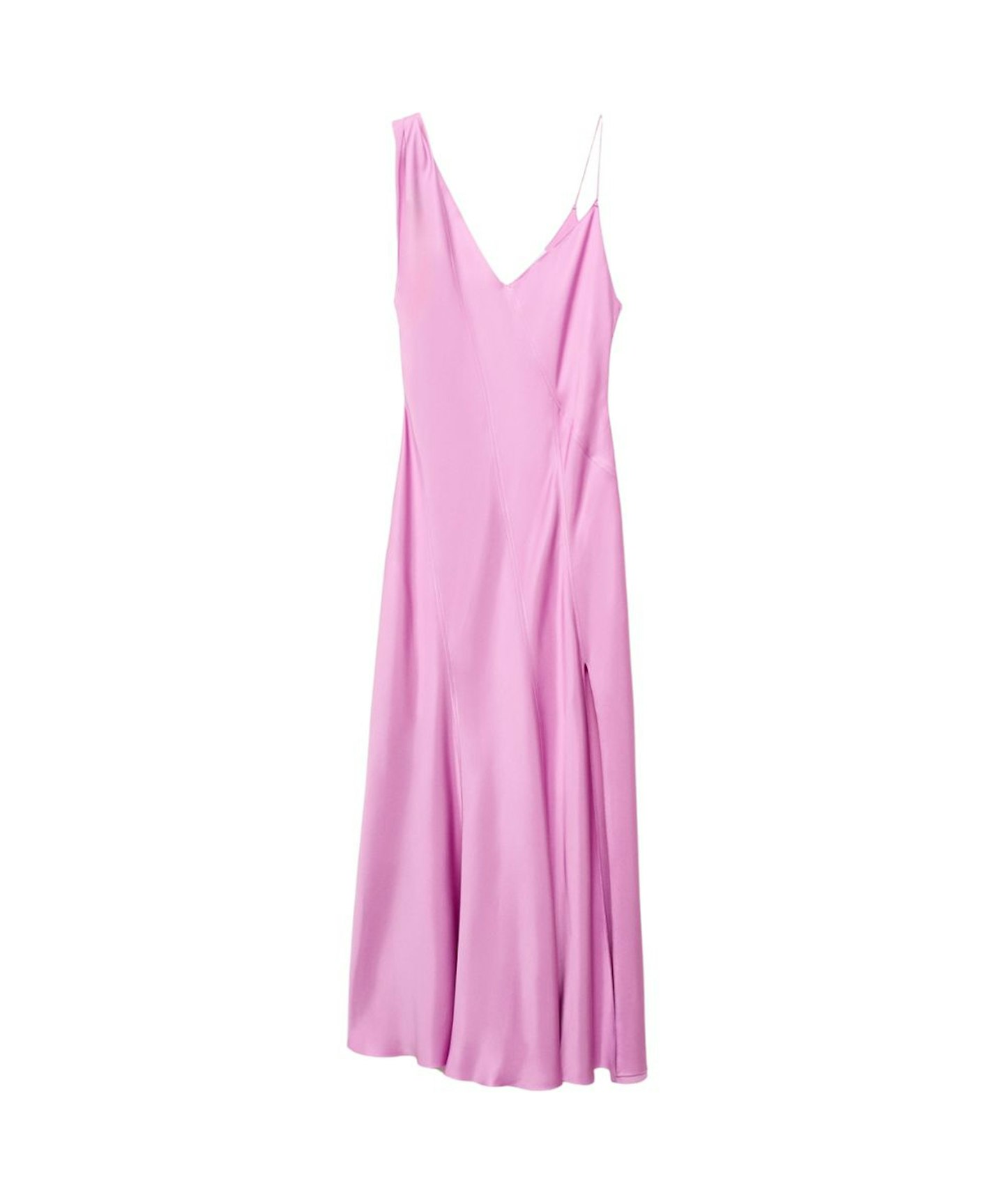 Mango, Asymmetric Satin Dress