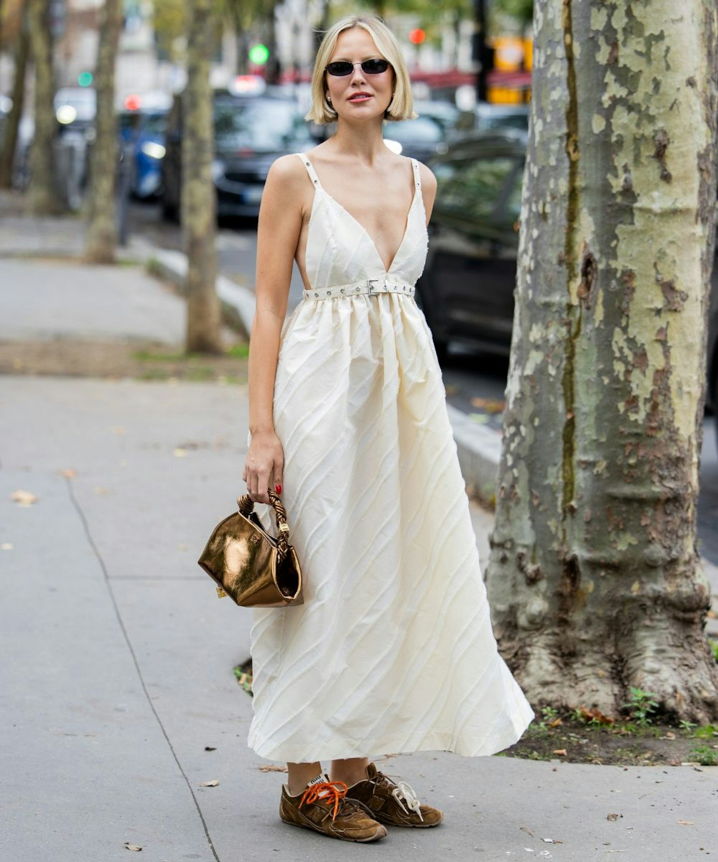 Violet Grace Atkinson wearing a Ganni maxi dress