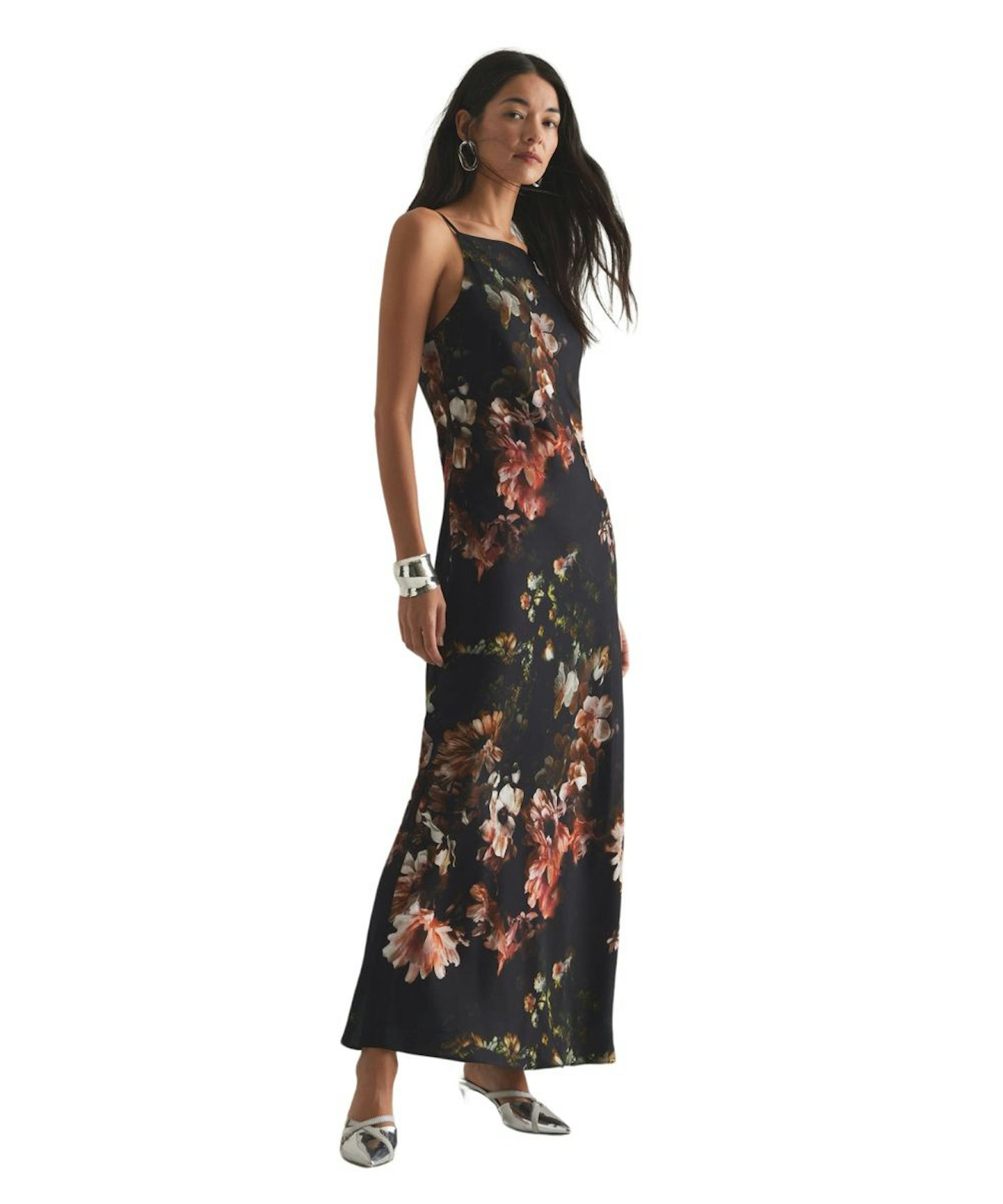 Anthropologie, Halter Satin Maxi Slip Dress