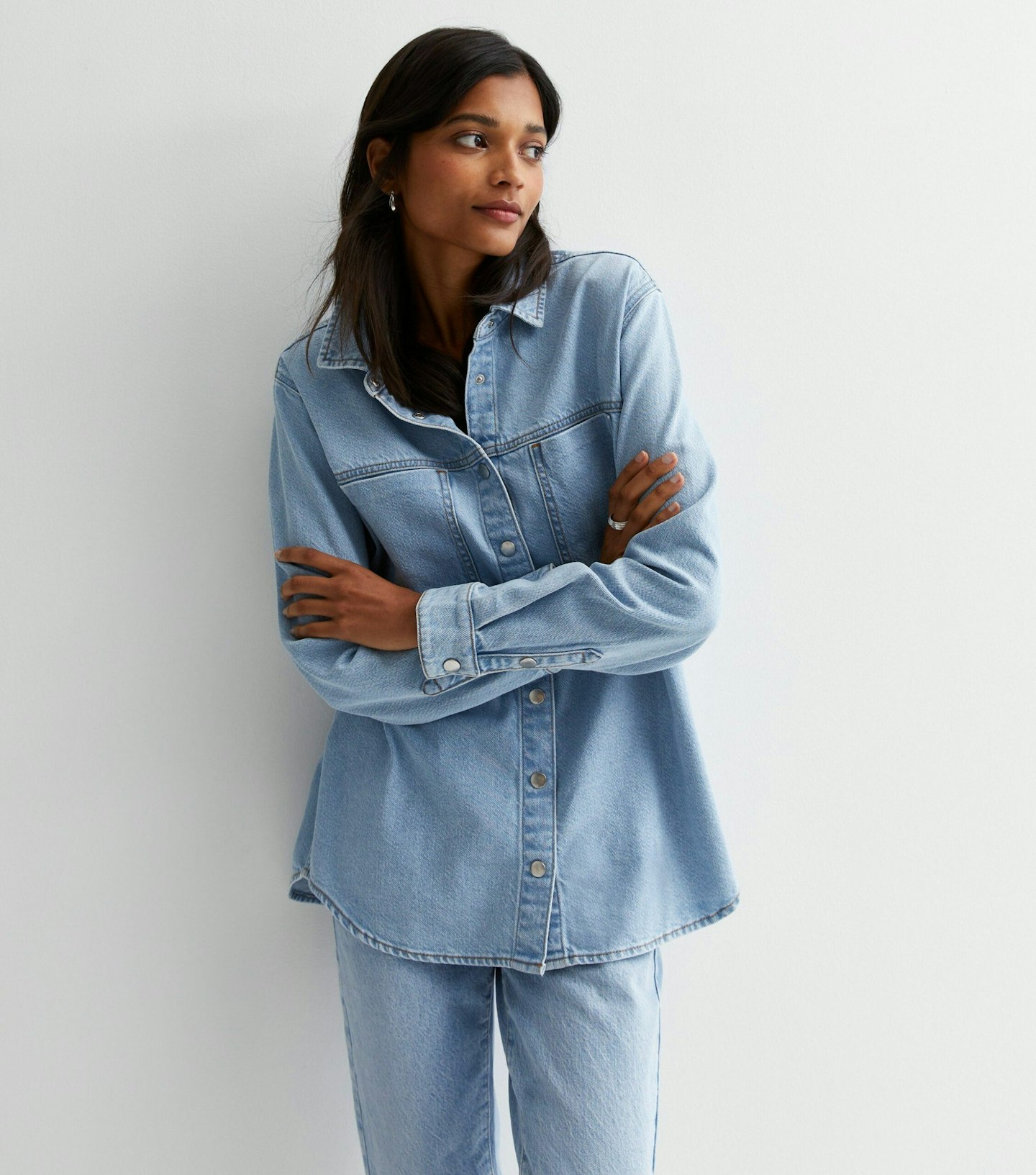 new look denim shirt workwear outfits