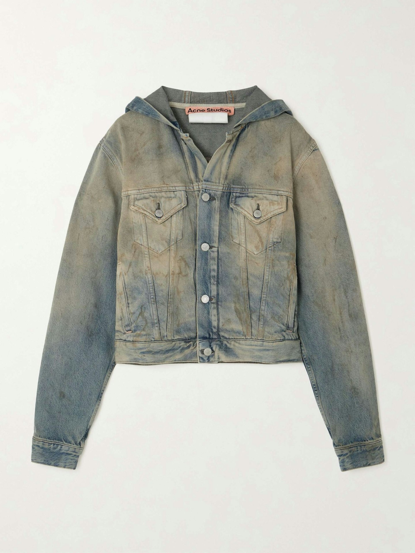 Acne Studios, Hooded Distressed Denim Jacket