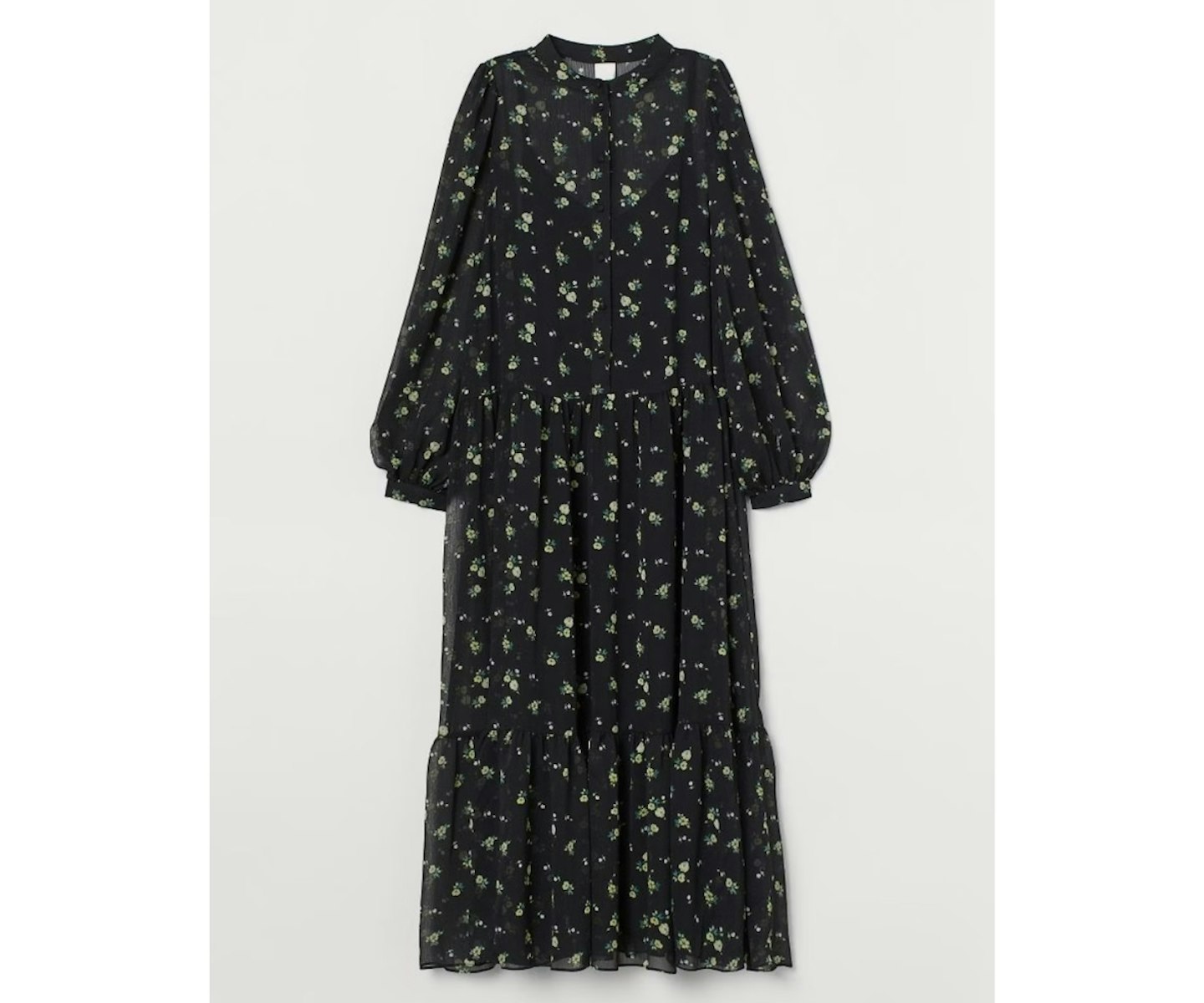 H&M Puff Sleeve Chiffon Dress