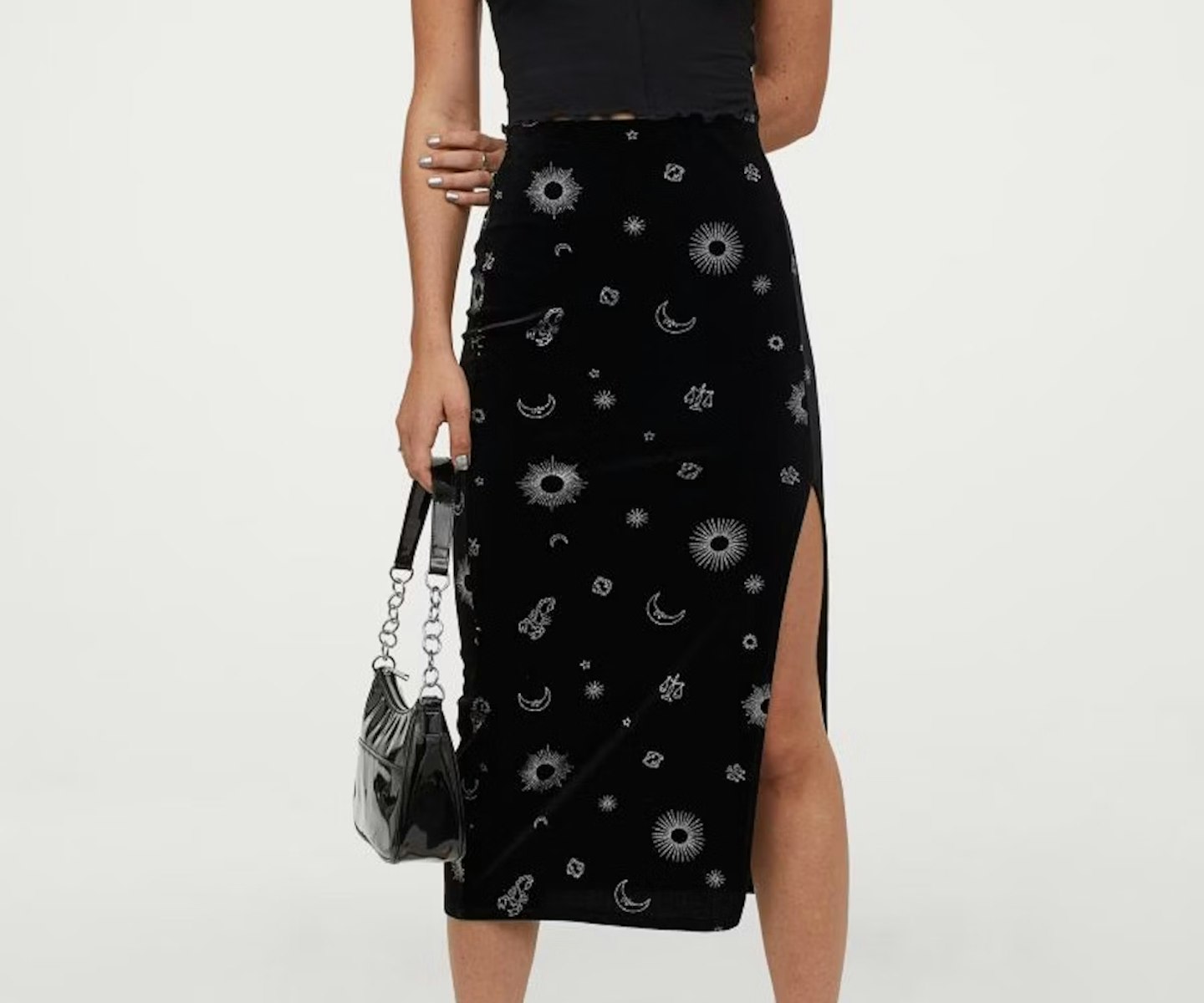 H&M Star Sign Velour Skirt