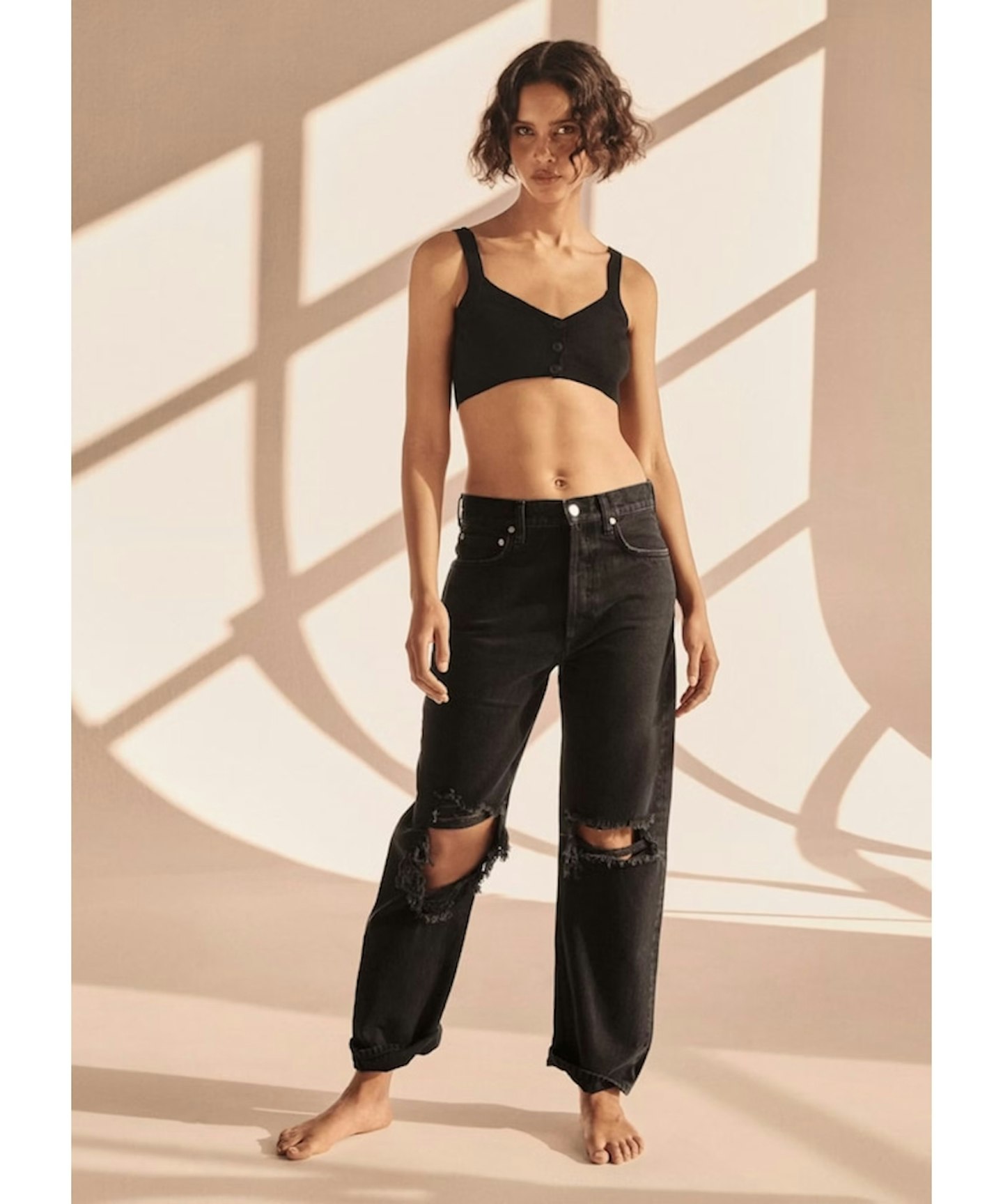 Mango, High-Waist Straight Jeans
