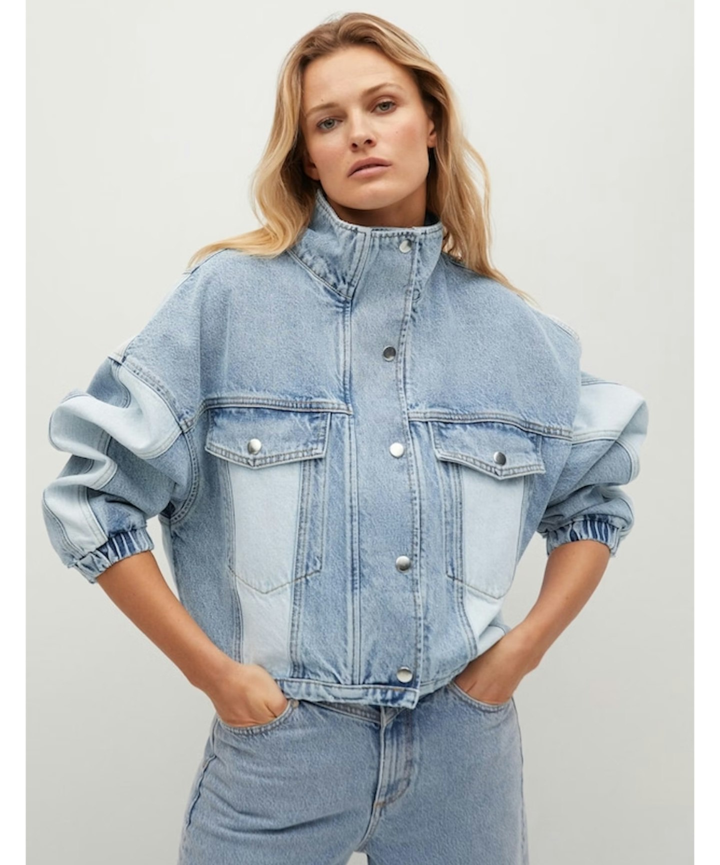 Mango, Panels Denim Oversized Jacket