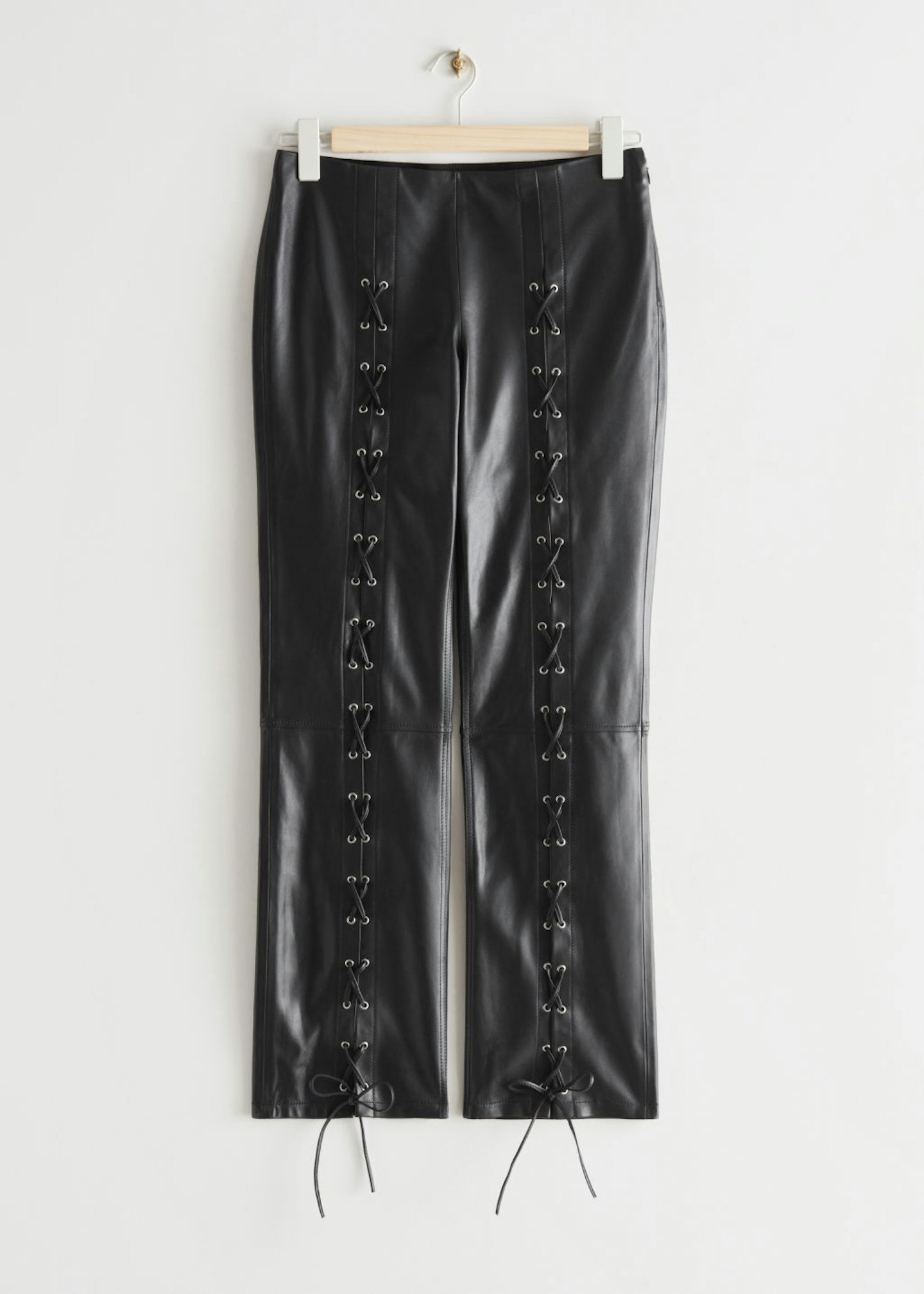 & Other Stories, Lace-Up Leather Trousers