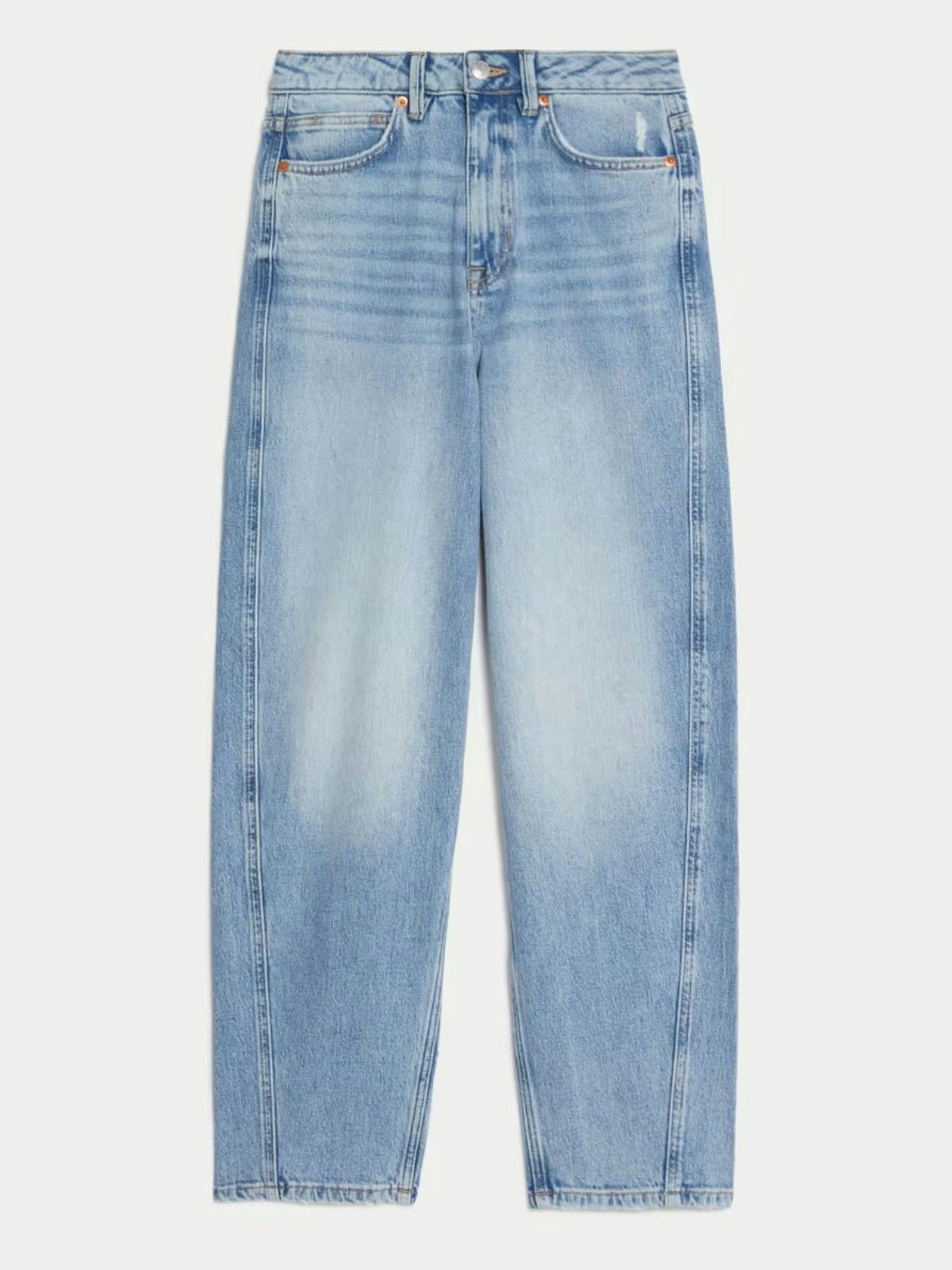 High Waisted Carrot Leg Ankle Grazer Jeans