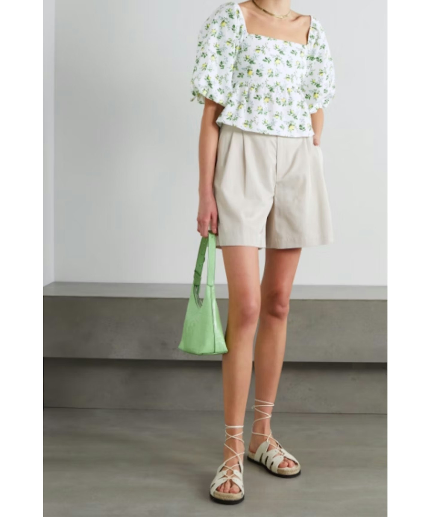 Faithfull The Brand, + NET SUSTAIN Cropped Floral Cotton-Poplin Top