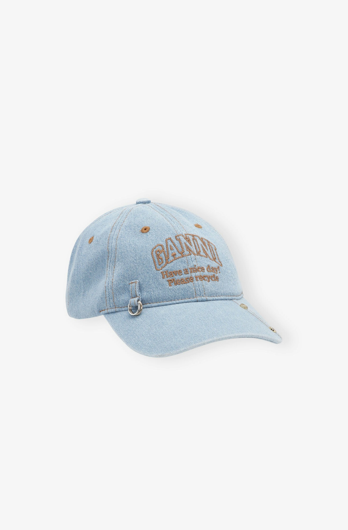 ganni denim cap 