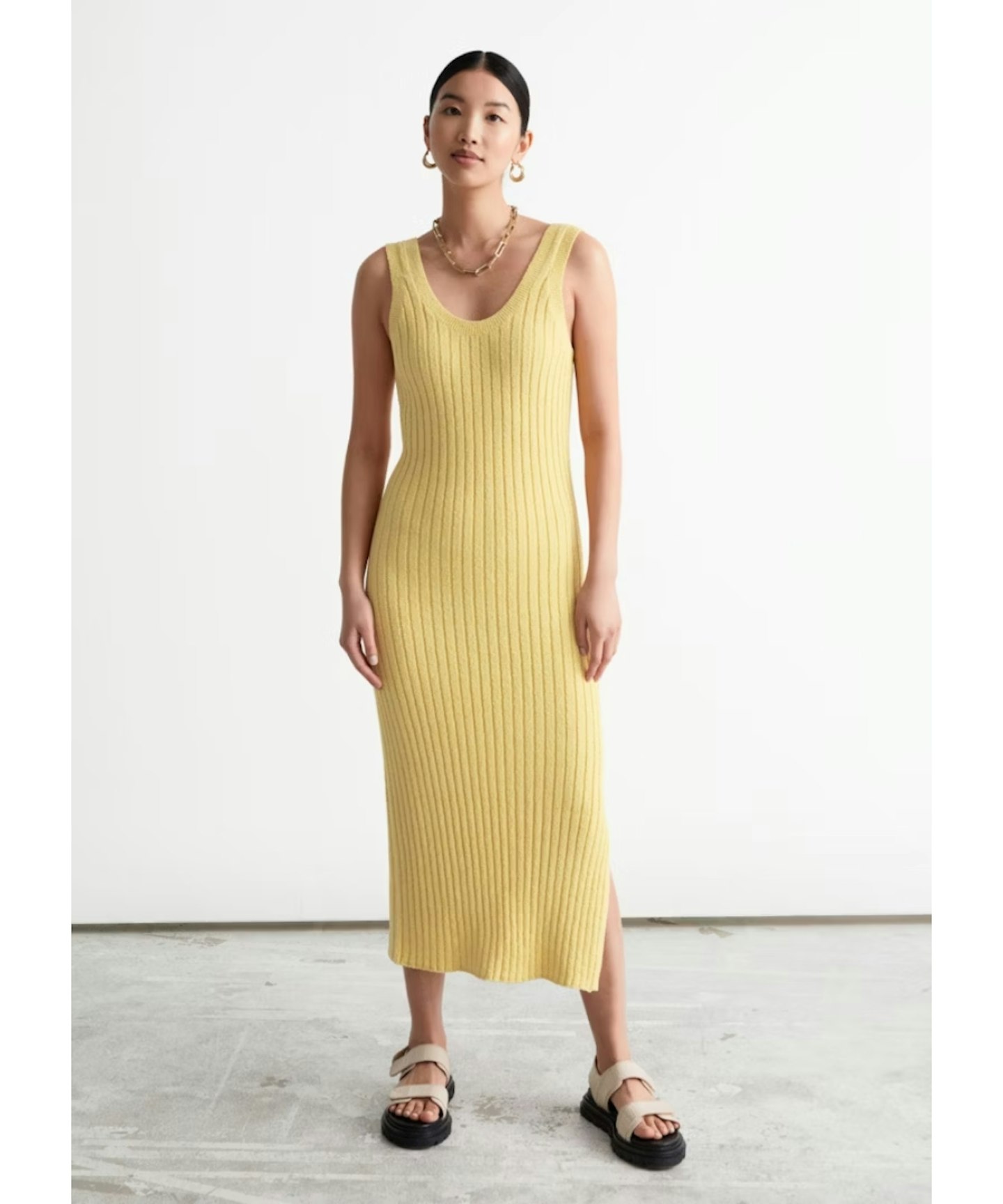 & Other Stories, Rib Knit Midi Dress