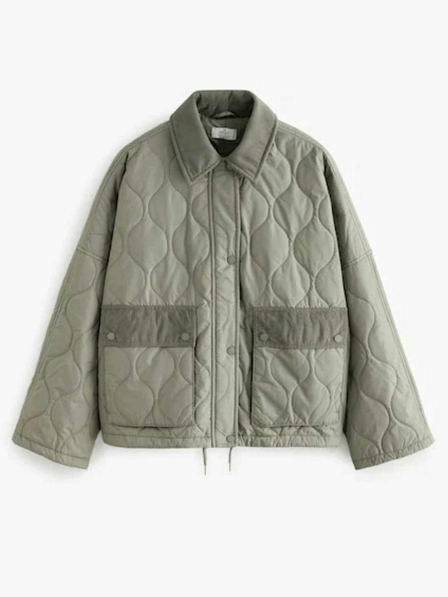 Next, Sage Green Quilted Cord Collar Jacket