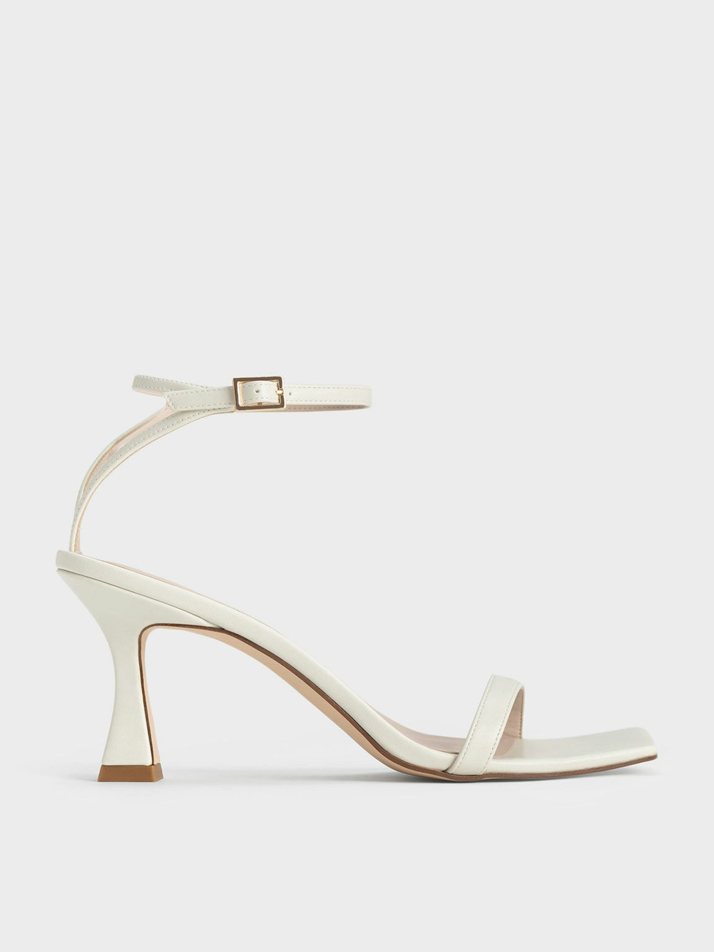 Charles & Keith white strappy heels