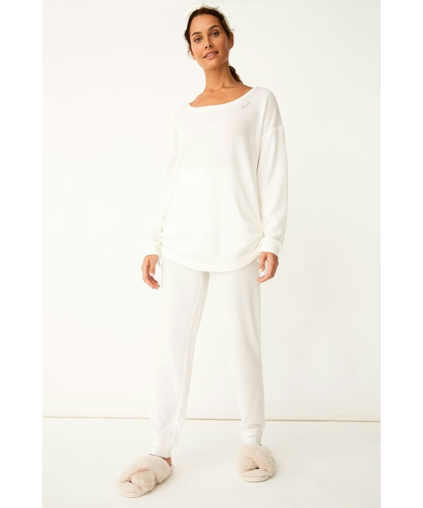Cream Waffle Knit Set
