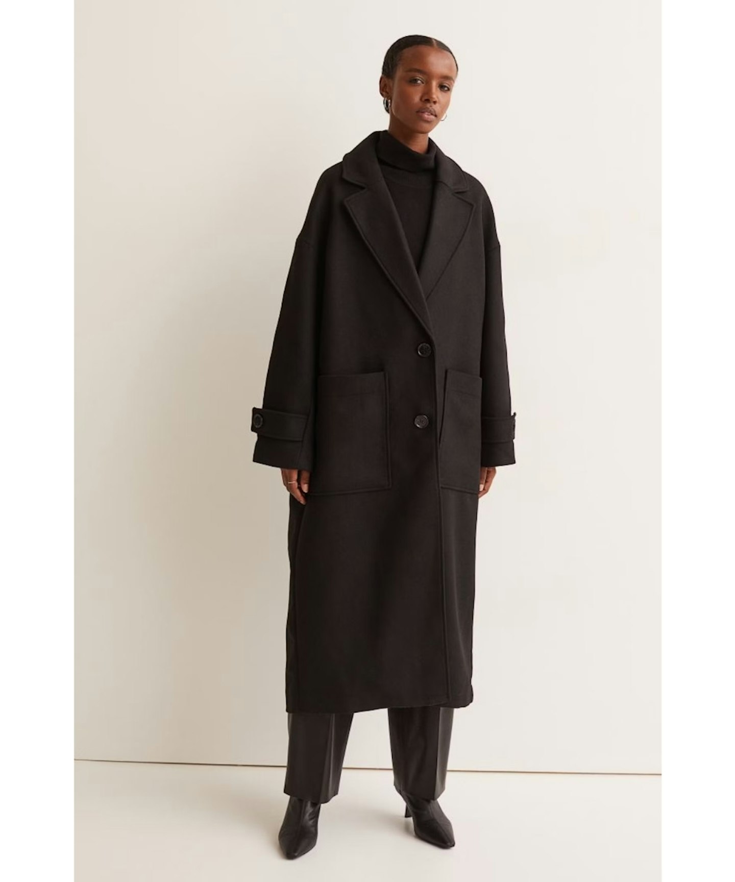 H&M, Black Oversized Coat