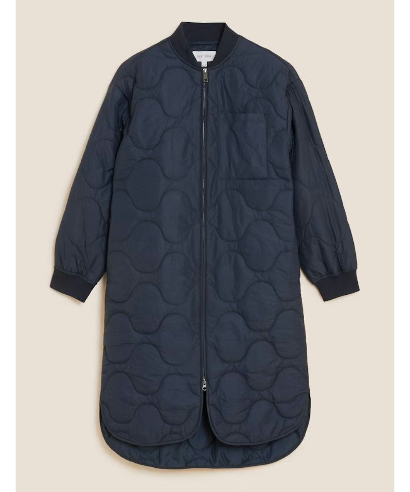 M&S, Padded Collarless Longline Puffer Coat