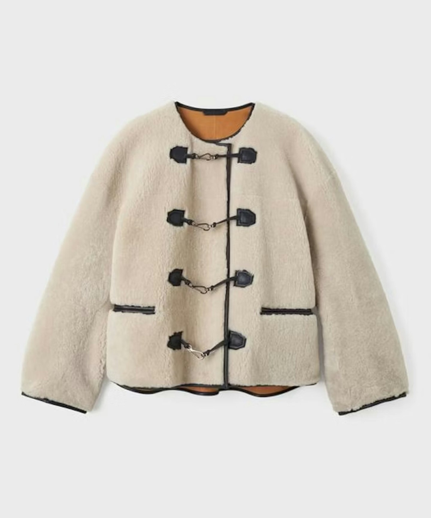 Totême, Teddy Shearling Clasp Jacket Off-White
