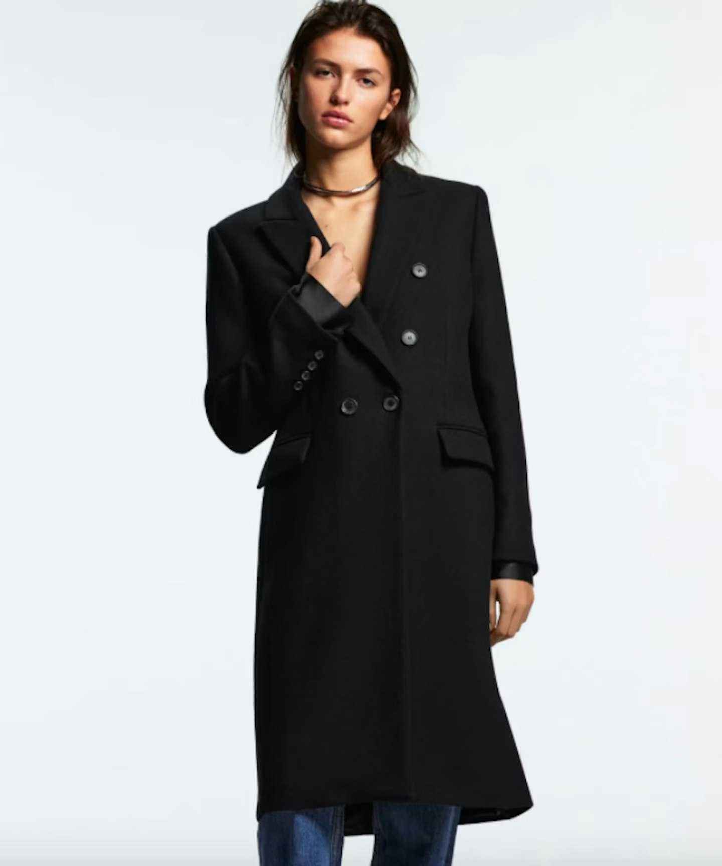 Zara, Double-Breasted Wool-Blend Coat