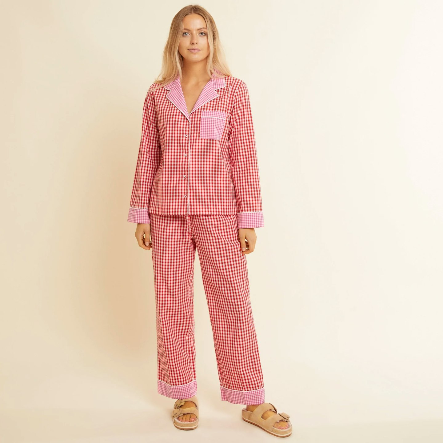 Albaray, Red And Pink Gingham Pyjama Set