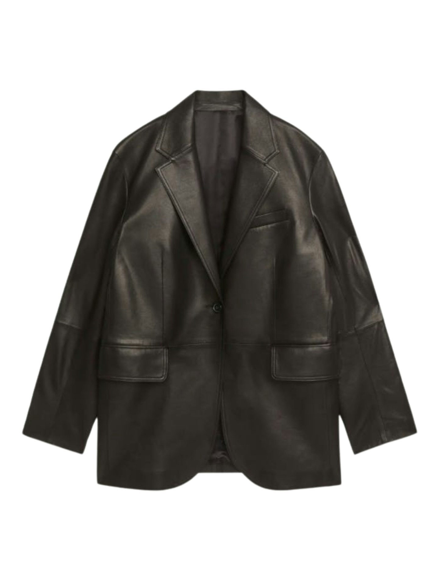 Arket, Oversized Leather Blazer