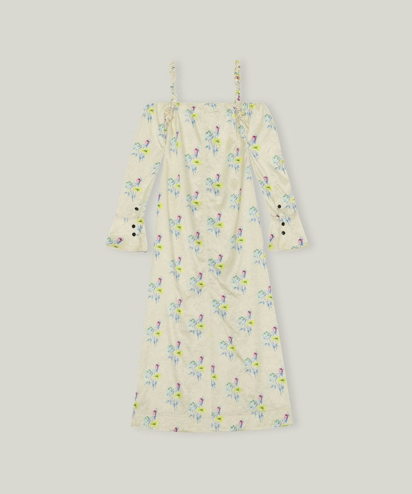 Satin Off-The-Shoulder Midi Dress