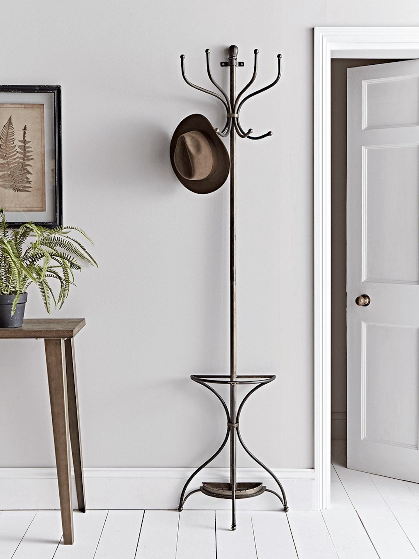 wall-mounted metal coat stand