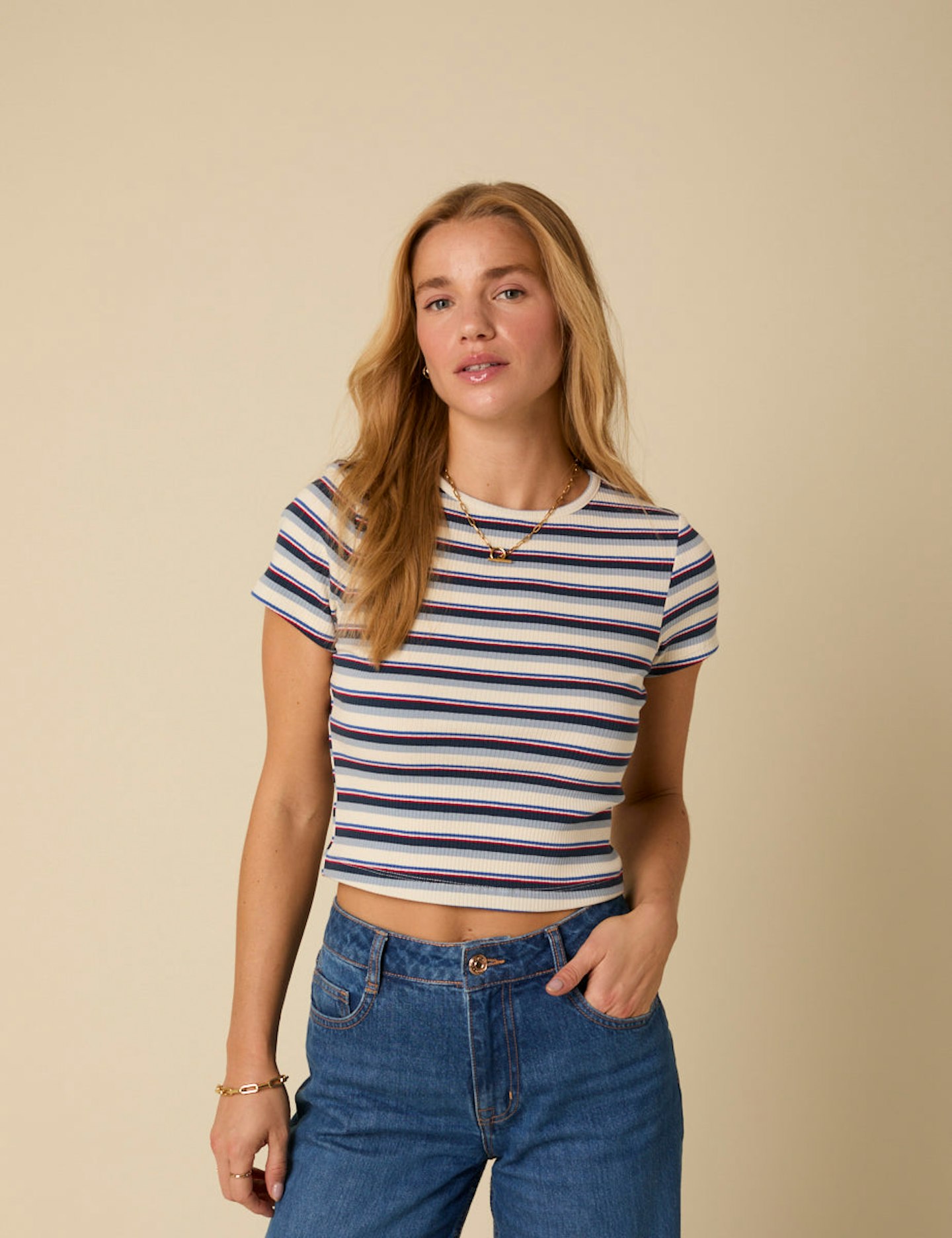 Nobody's Child, White Striped Baby T-Shirt