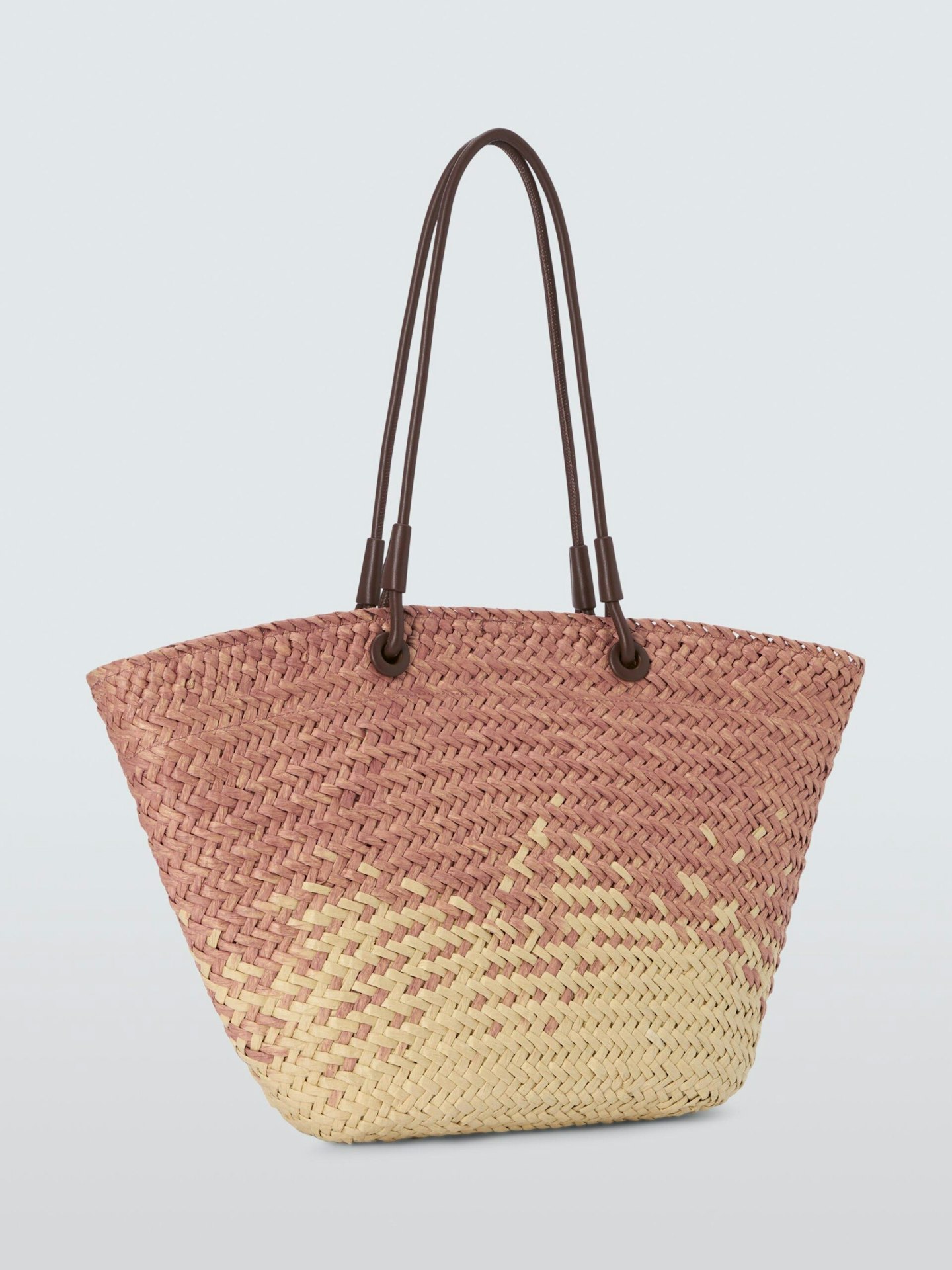 John Lewis, Raffia Ombre Tote Bag, Natural/Brown