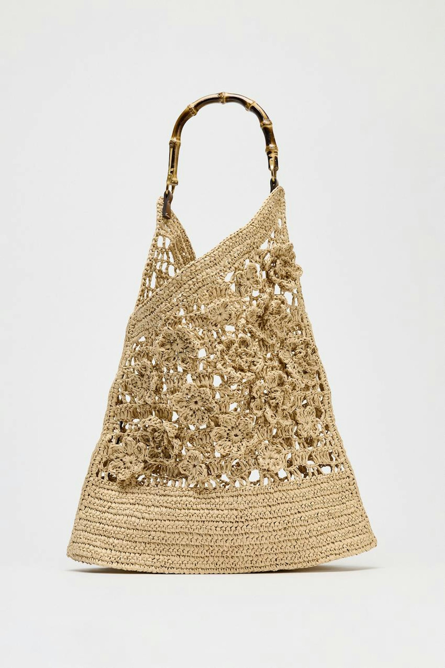 Floral Braided Tote Bag