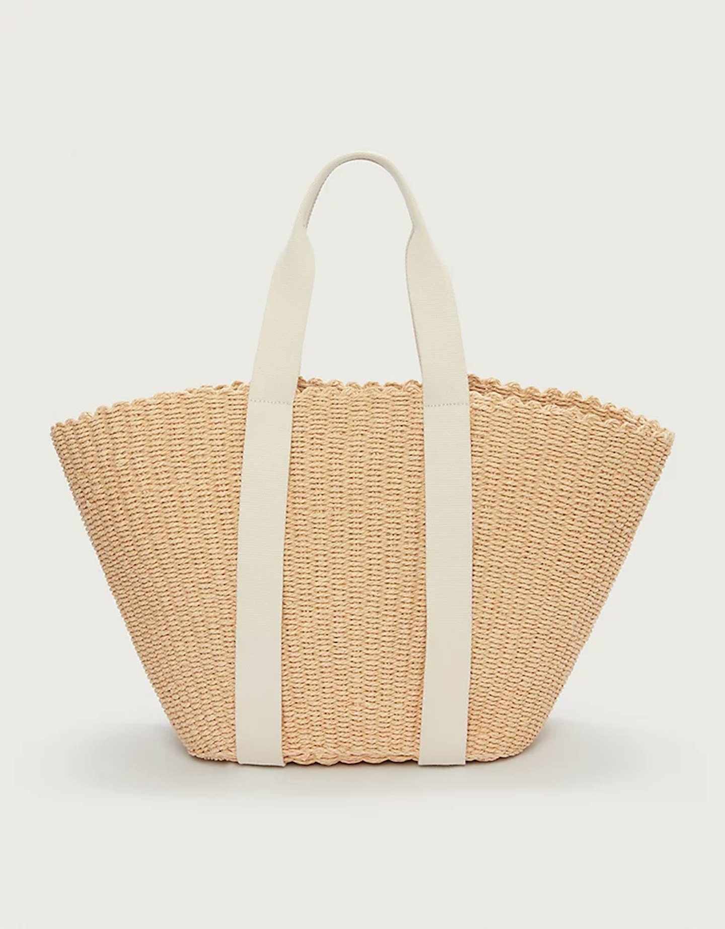The White Company, Straw Basket Webbing Strap Tote