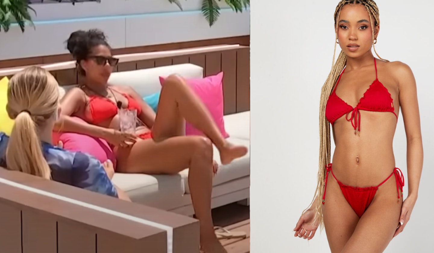 Amber's Red Ruffle Bikini