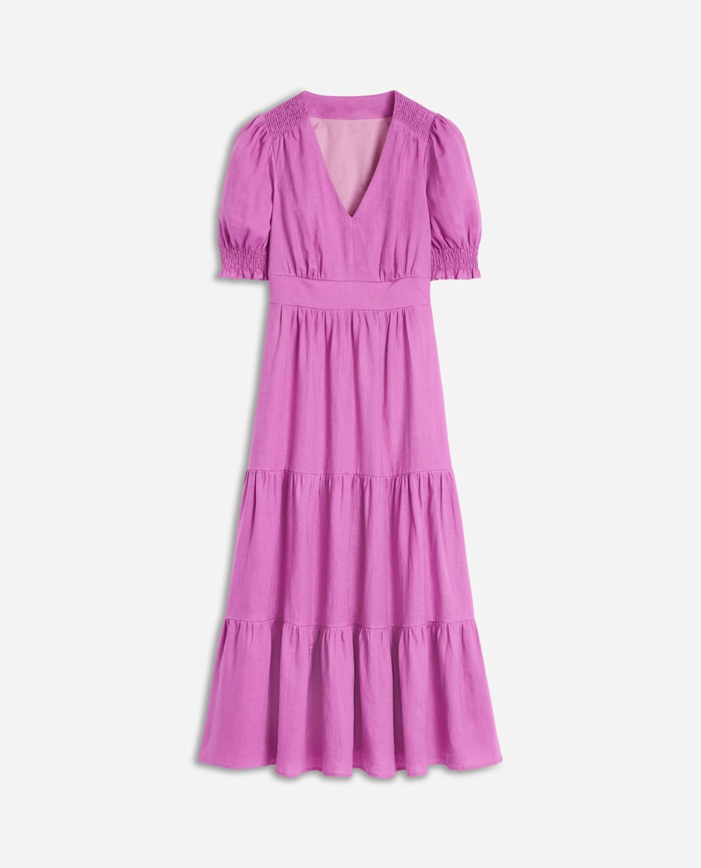 Boden, Anna Linen Tiered Midi Dress