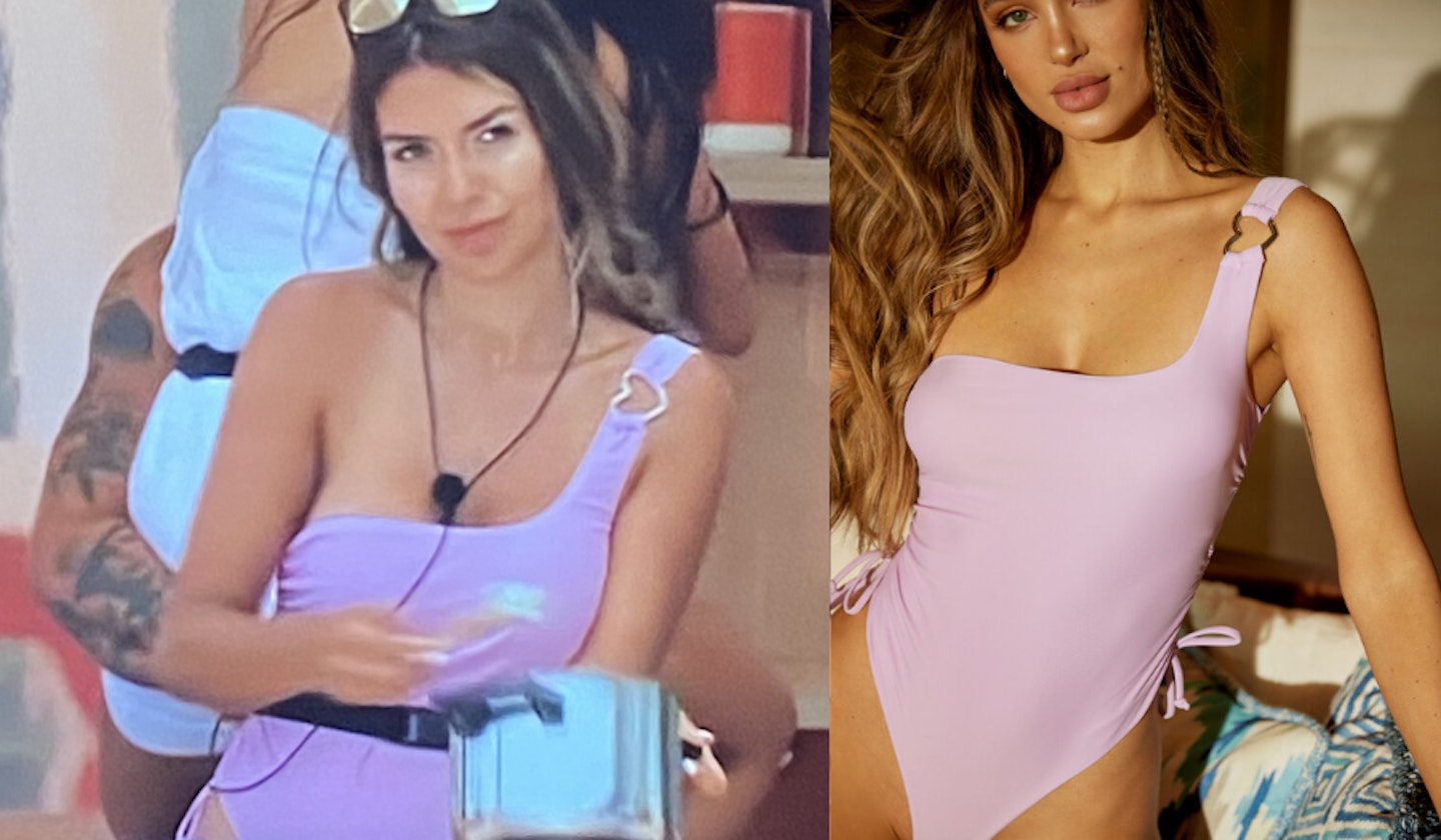 Ekin-Su's Purple Heart Swimsuit