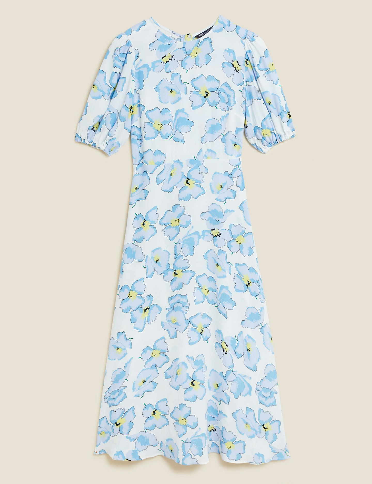 Holly Willoughby marks and Spencer summer edit Floral Round Neck Midaxi Tea Dress, £39.50